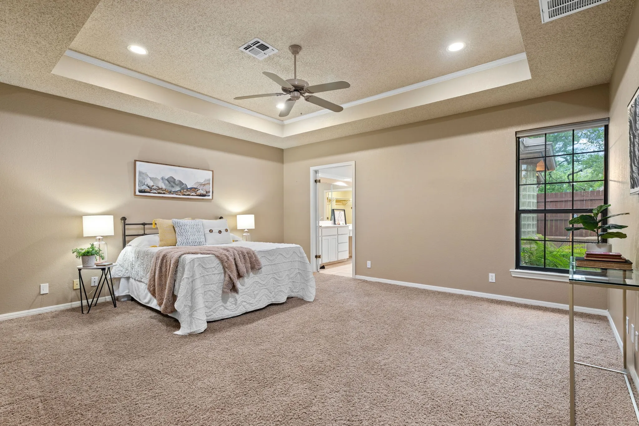 Isolated Primary Bedroom at back of house