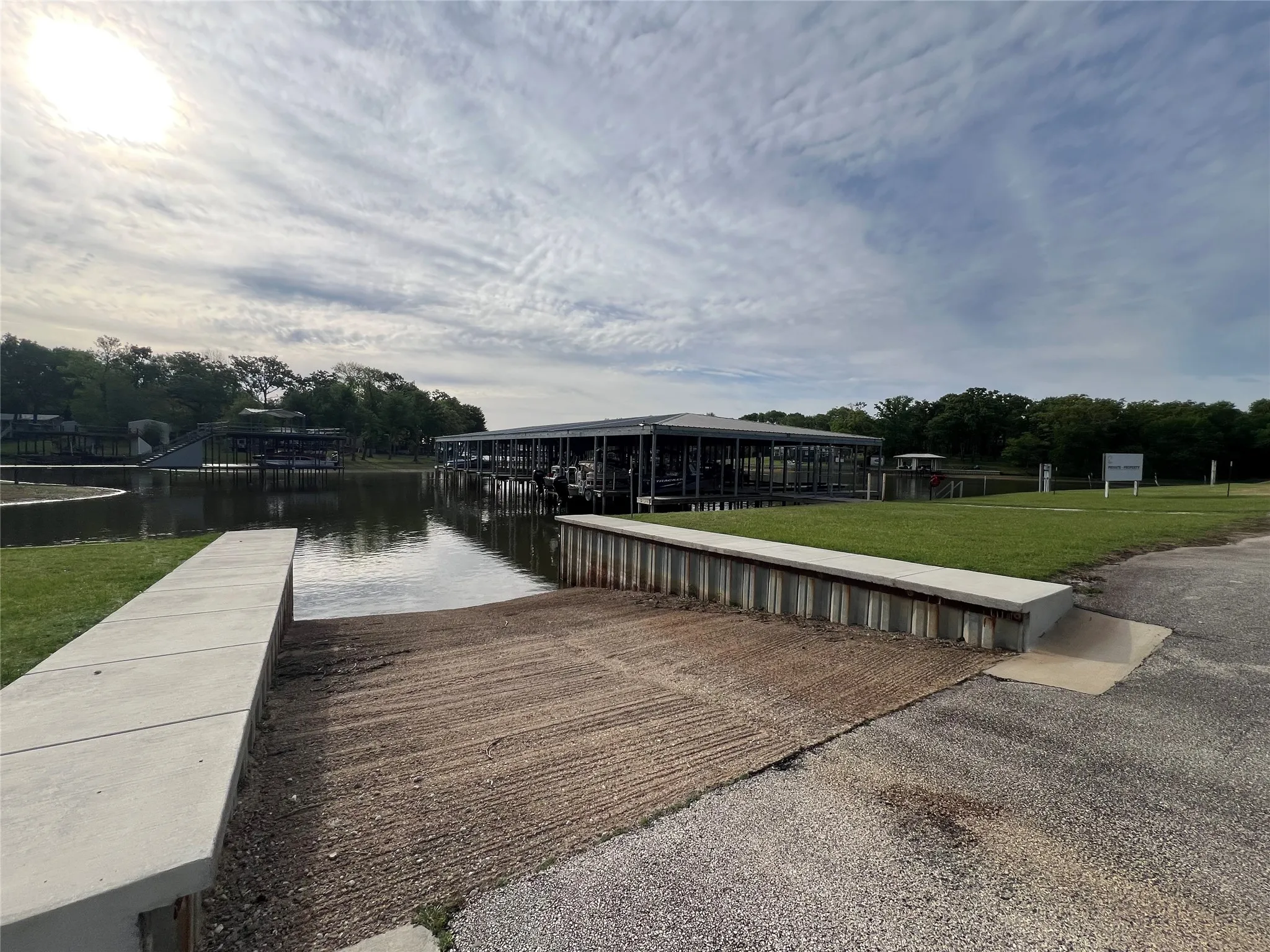 Private and secure boat ramp is included.