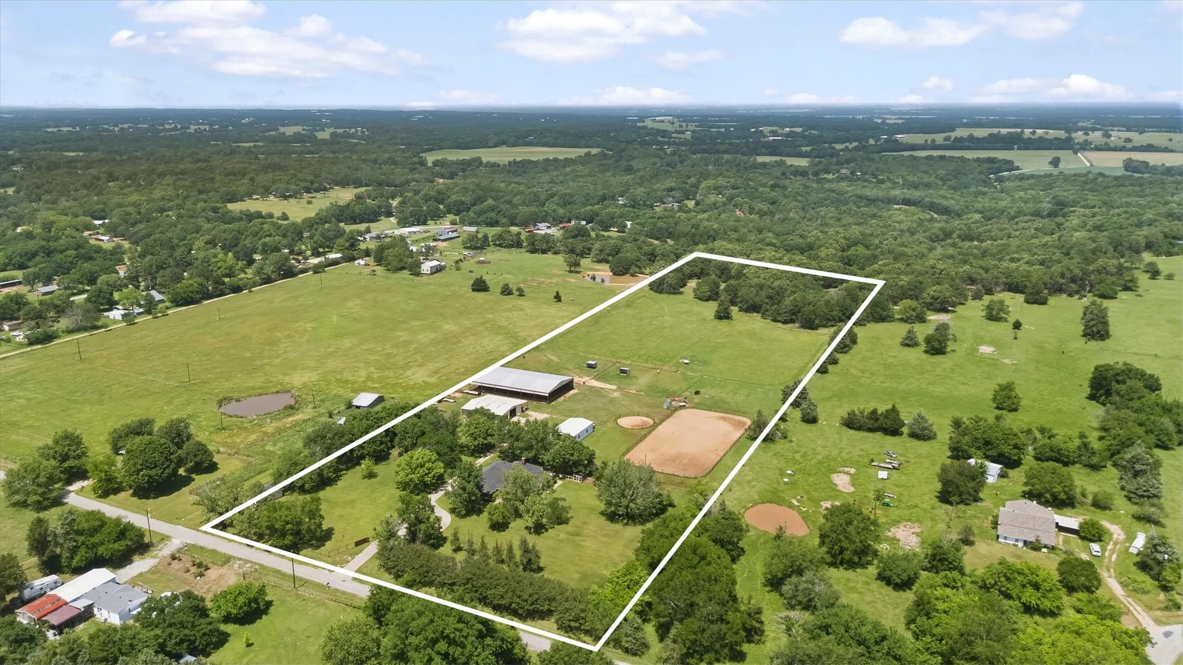 Aerial view of the property