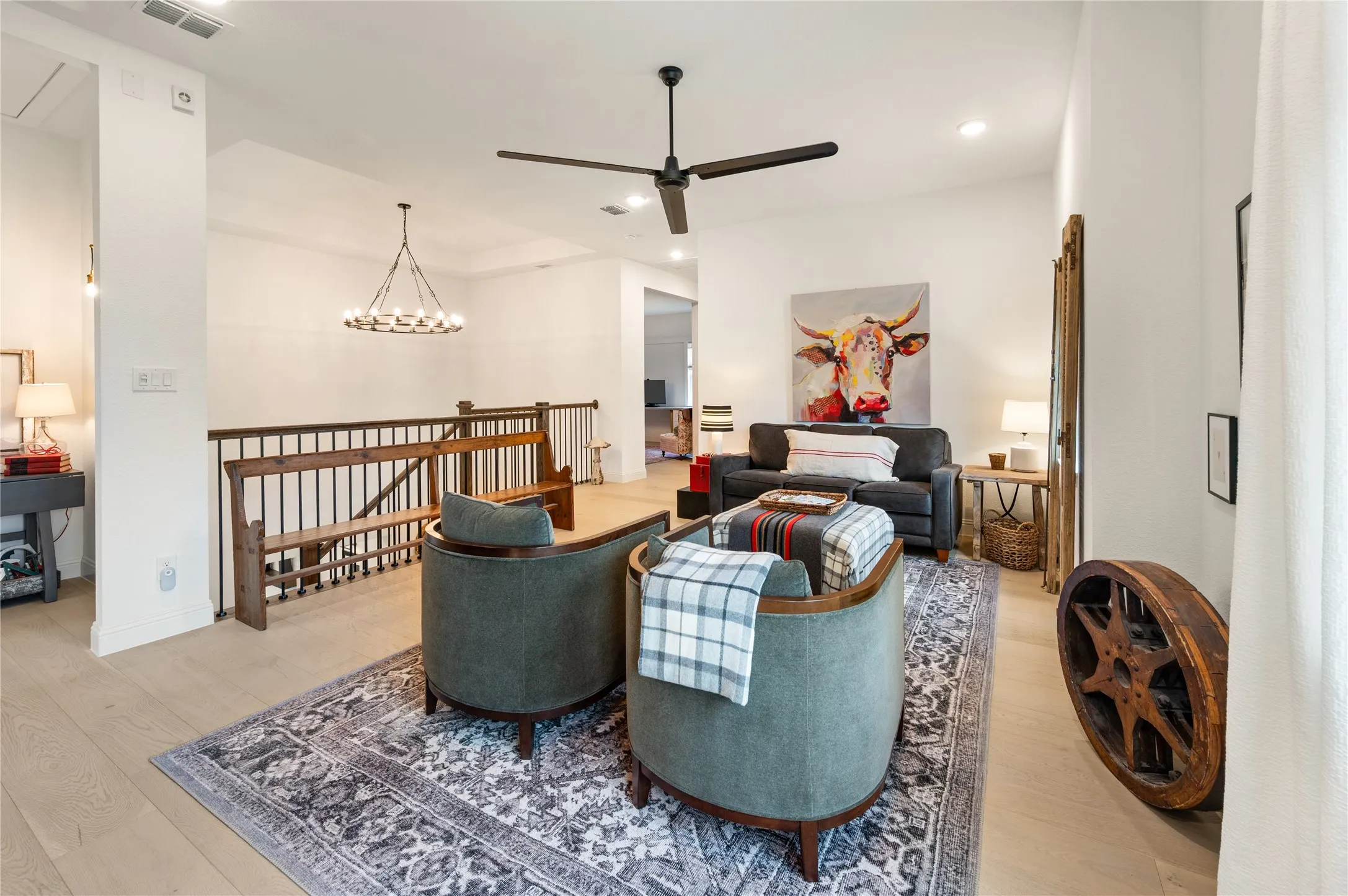 Secondary living on the second level or can be used as a teen space, entertainment room or game room.