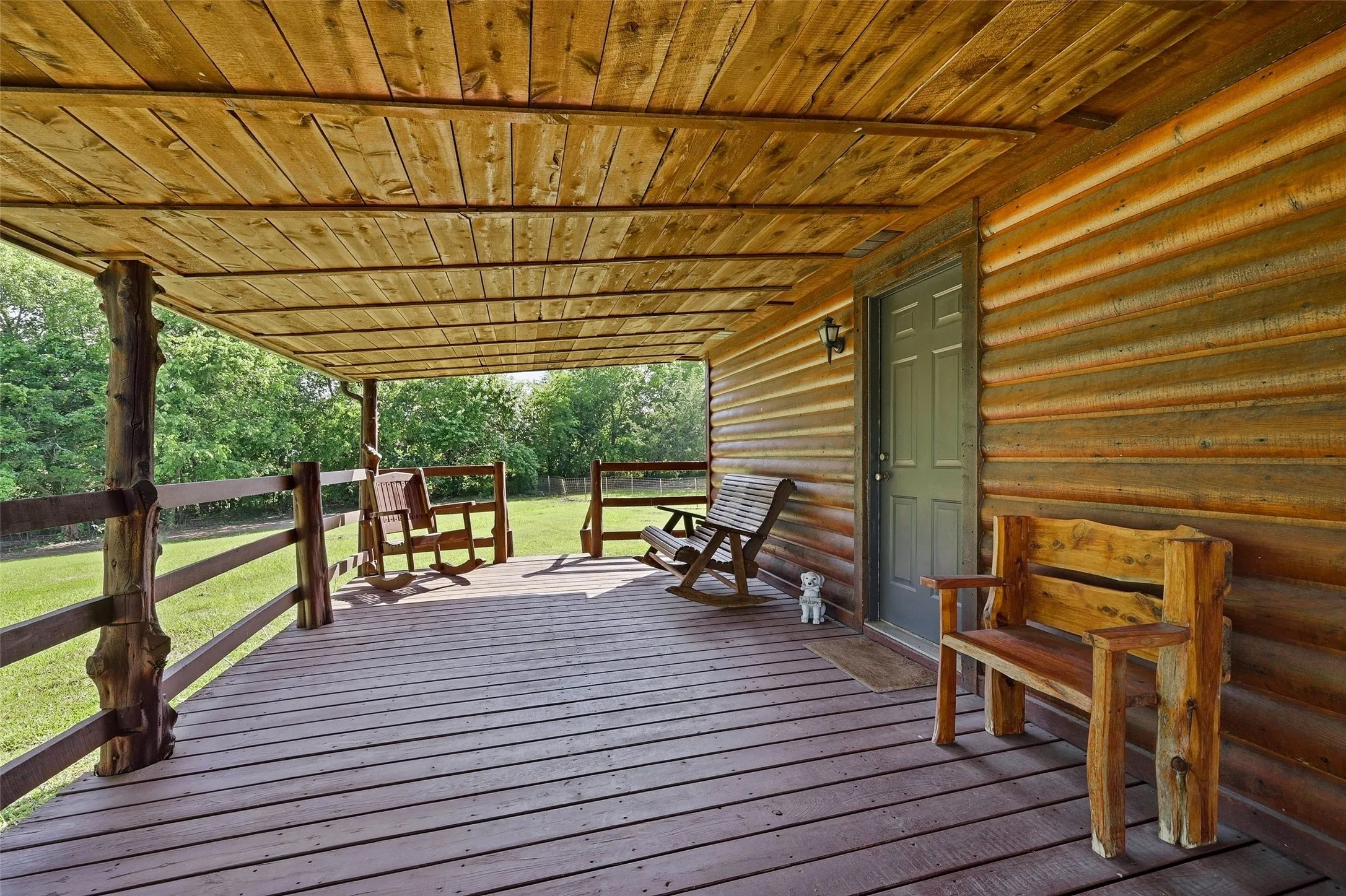 covered deck full length of house