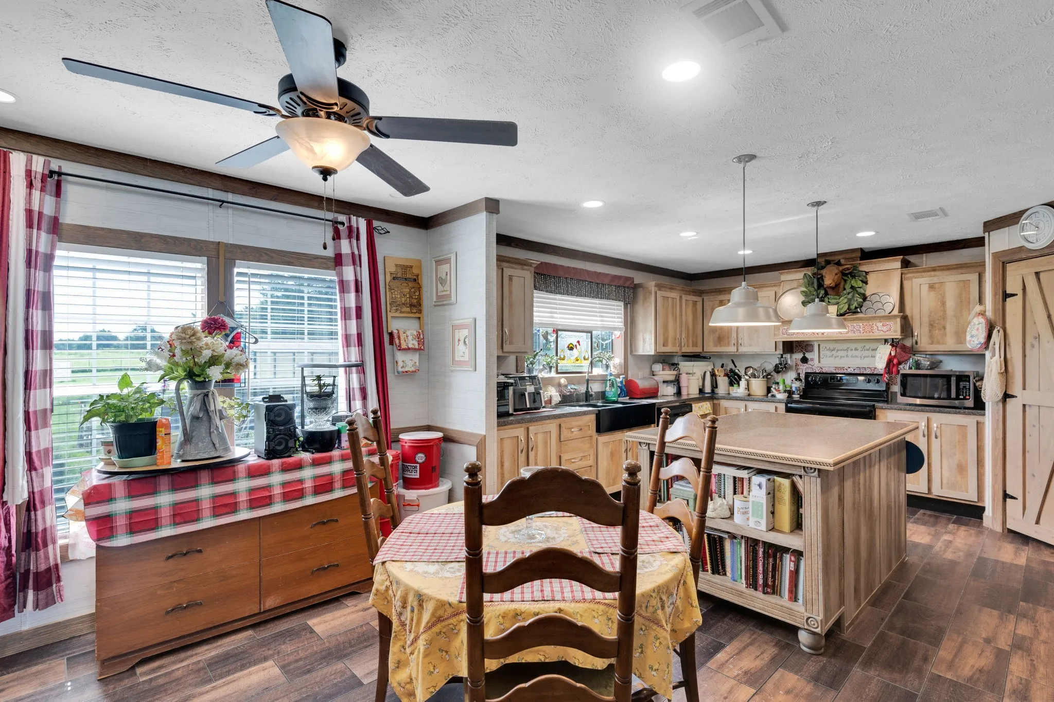Dining Area that looks out on back of property