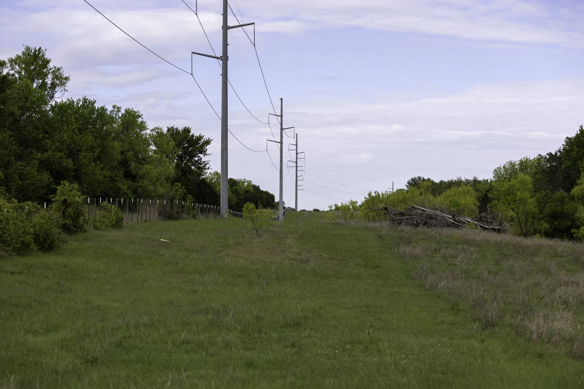 The property features a vast expanse of green space with a gentle slope