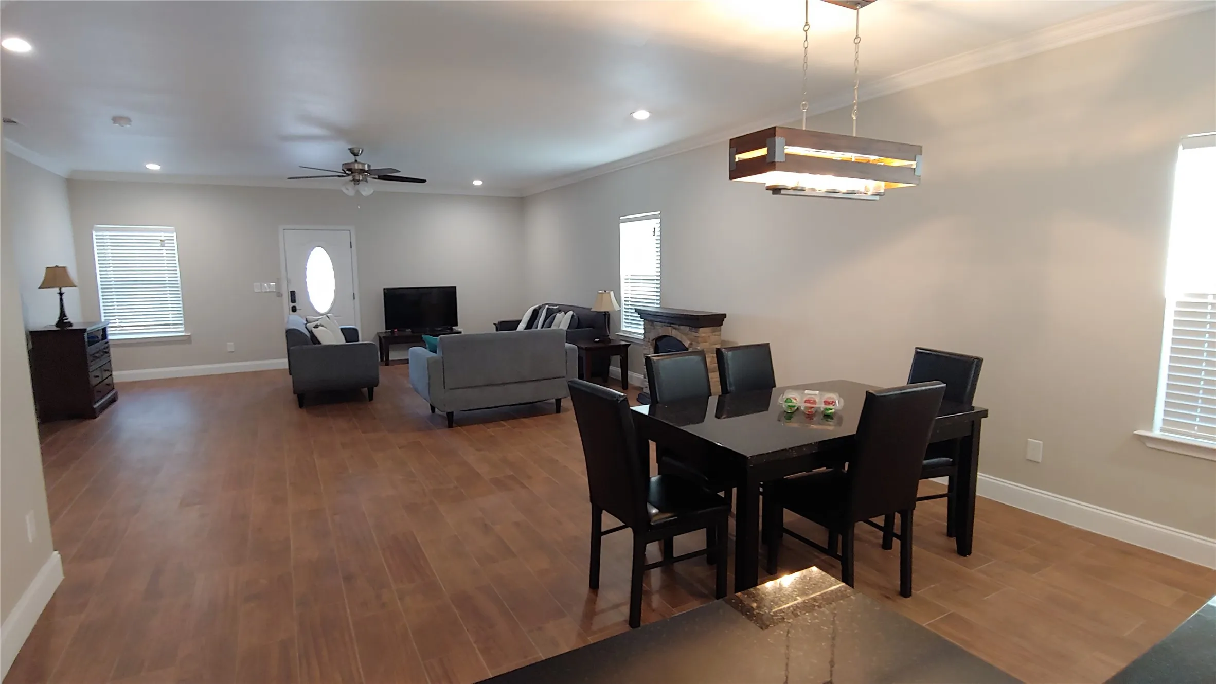 Dining area with open area to living are.