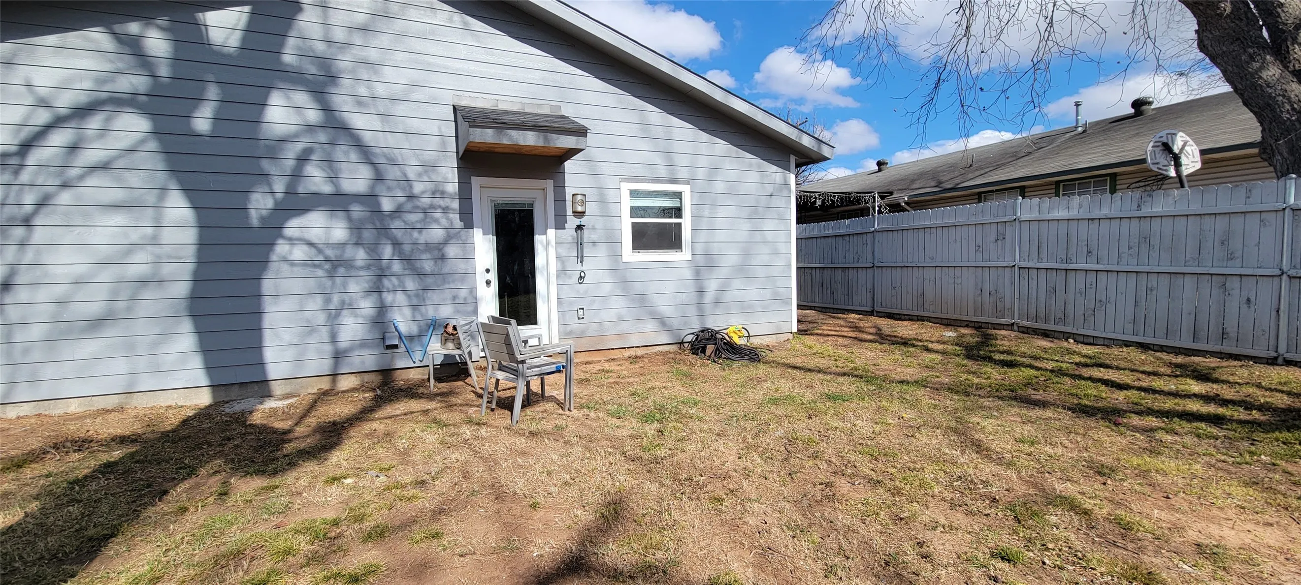 View of the back door.