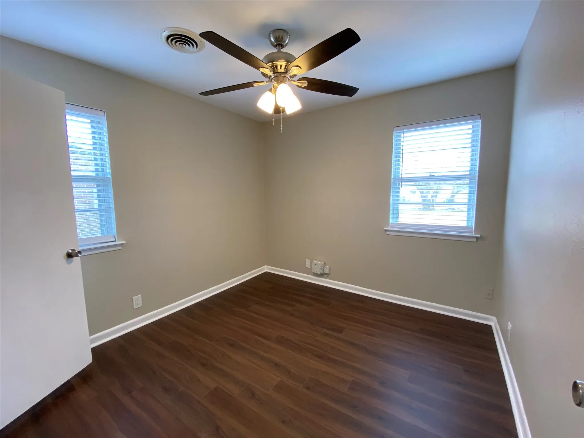 Here is the bedroom. Notice the warm hues.