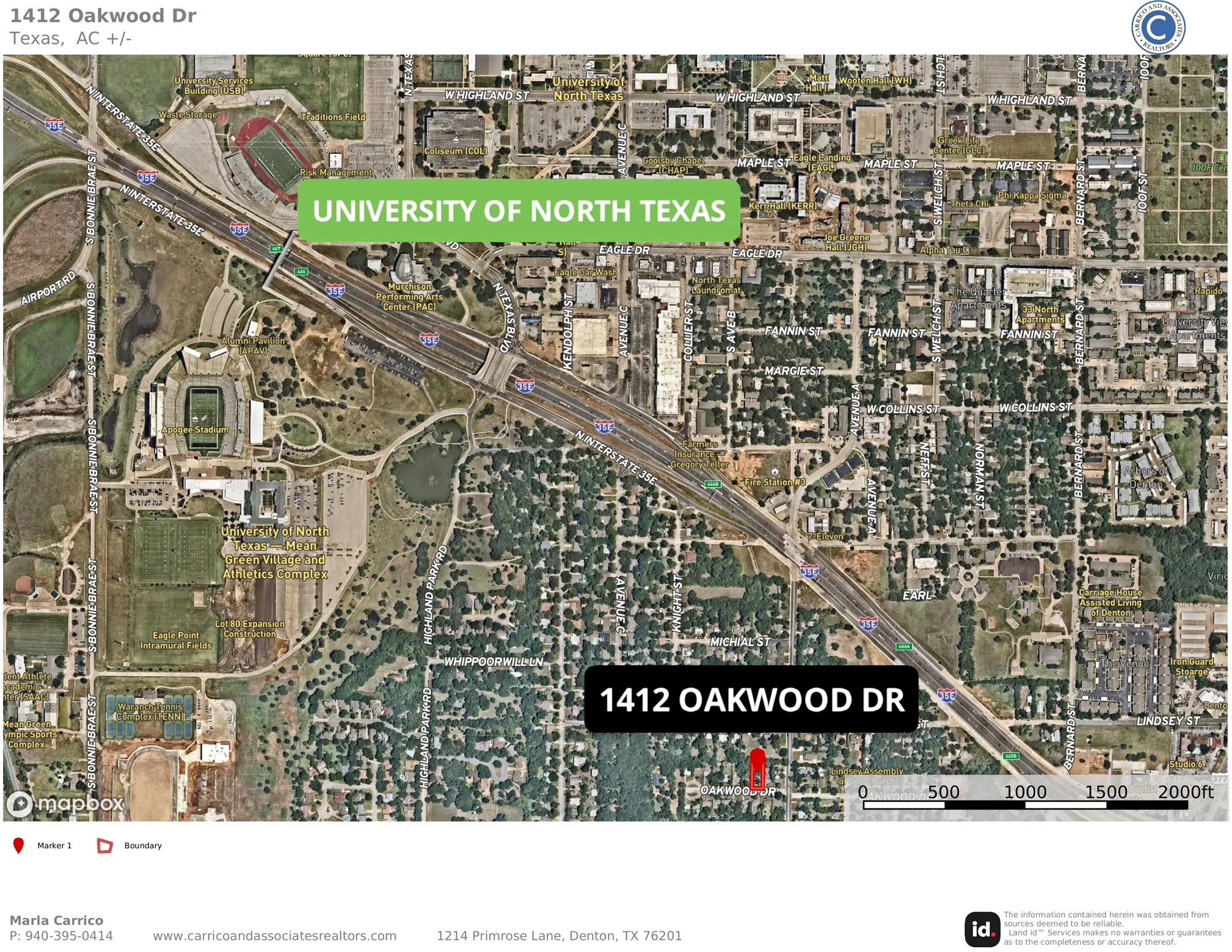 Prime location map – conveniently situated with UNT