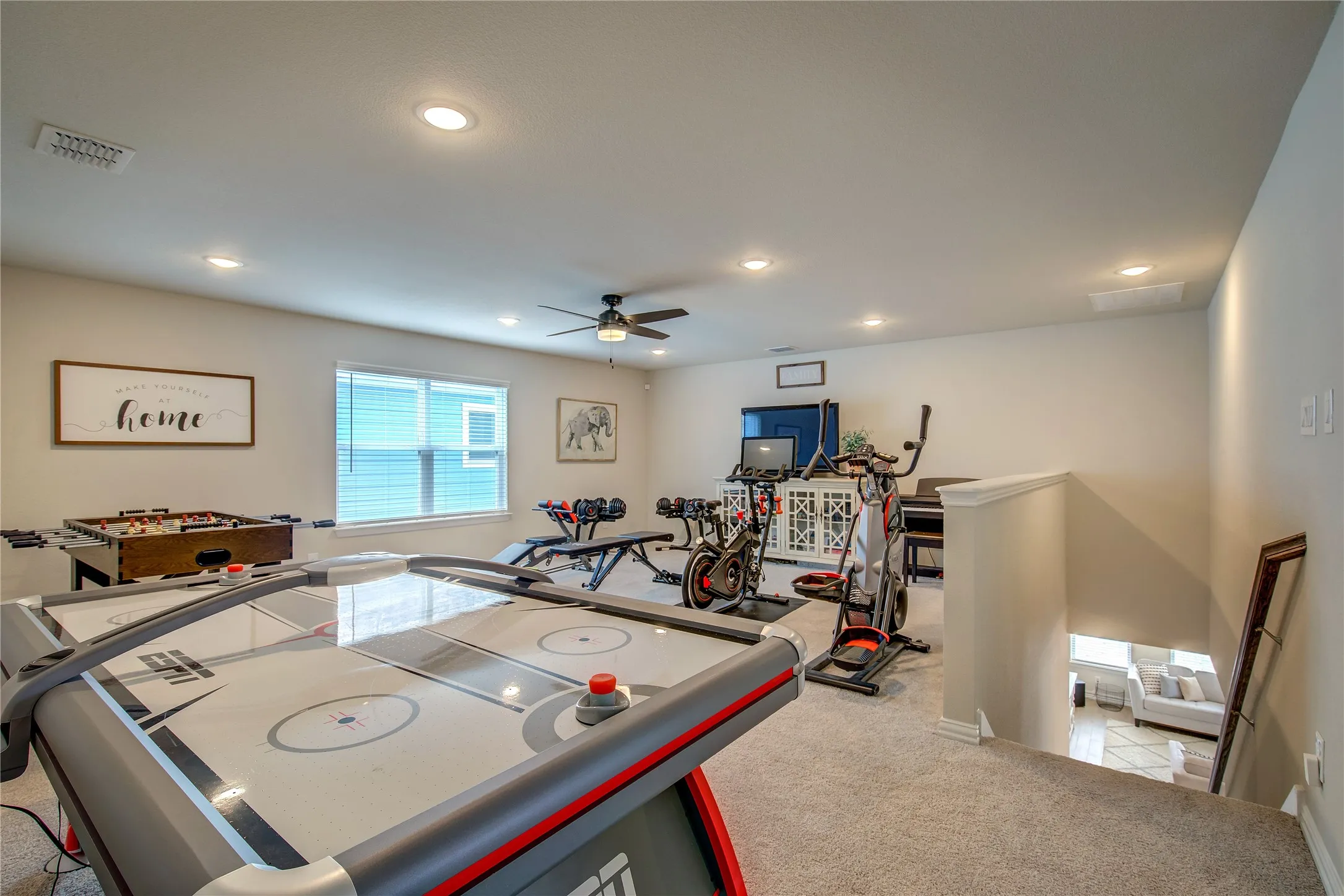 Staged - Upstairs Living/Game/Exercise Room