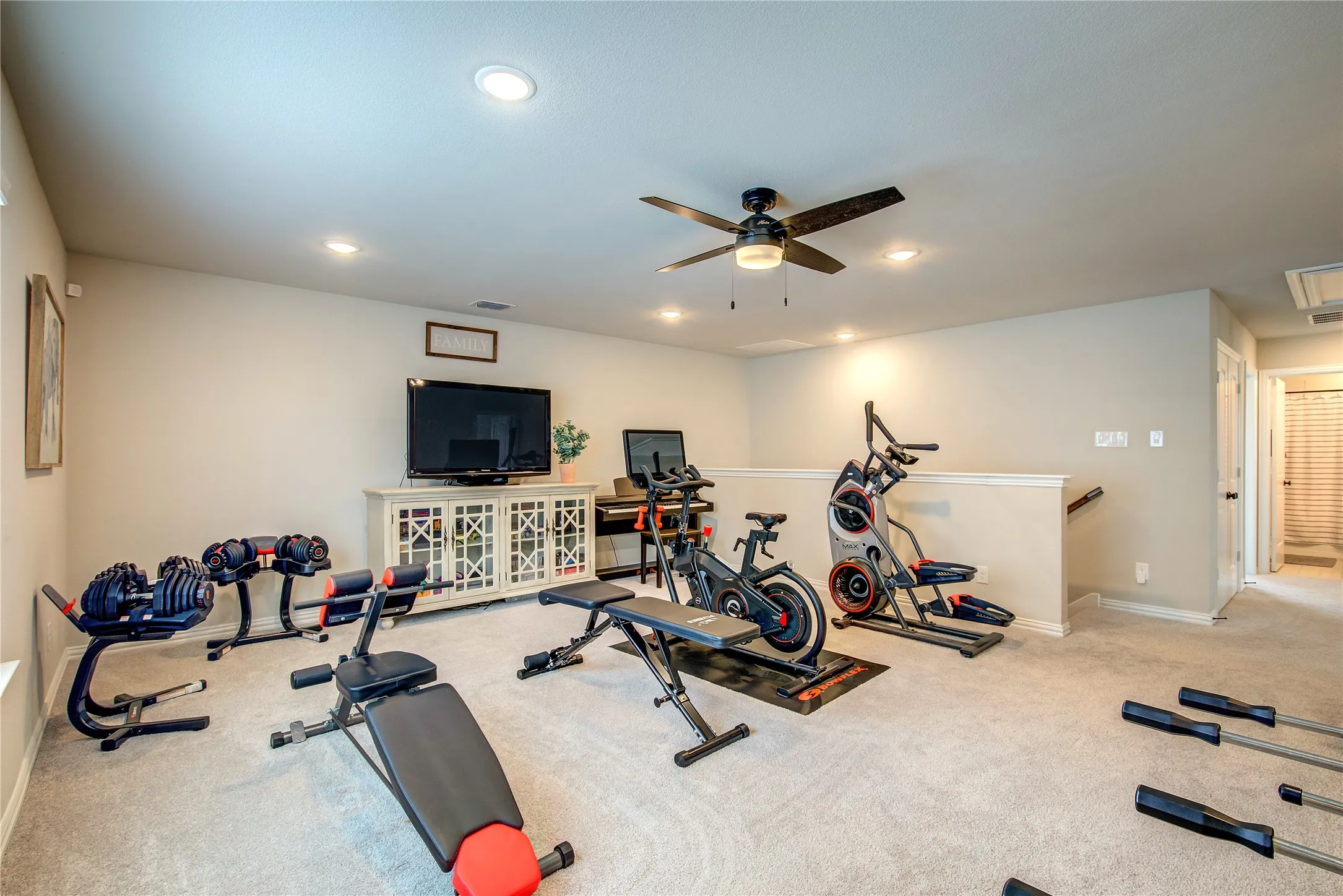 Staged - Upstairs Living/Game/Exercise Room