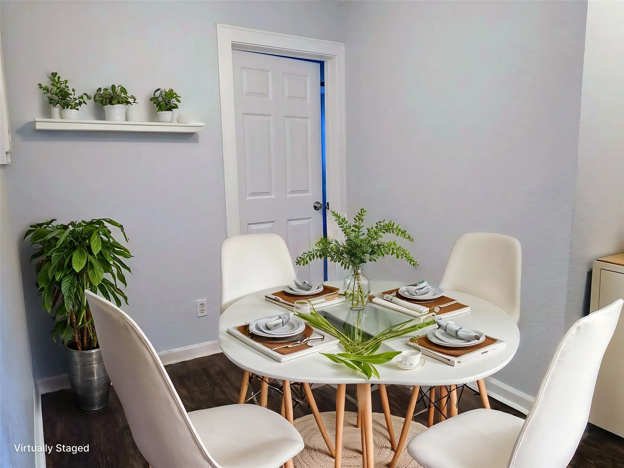 Dining area featuring dark hardwood / wood-style floors