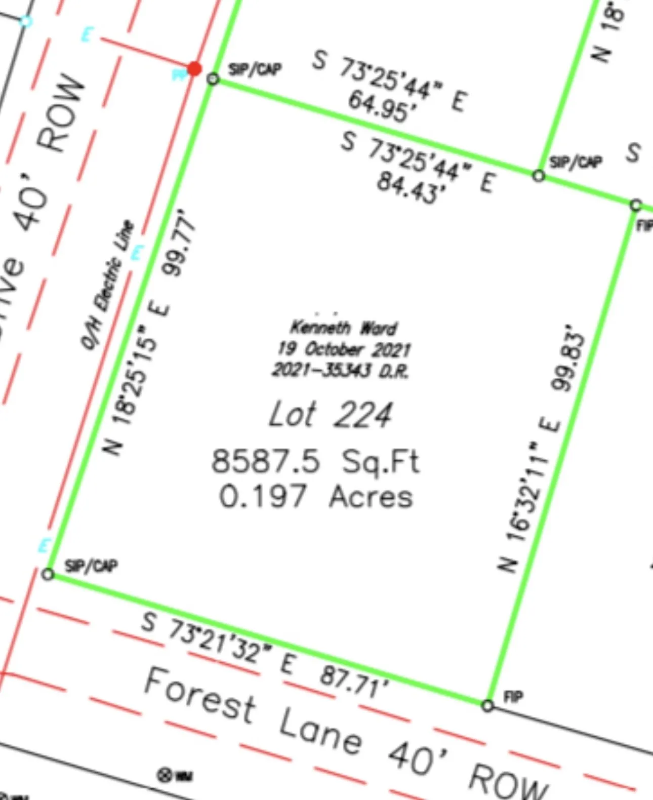 Lot 224  .179 acres,   8587.5sqft