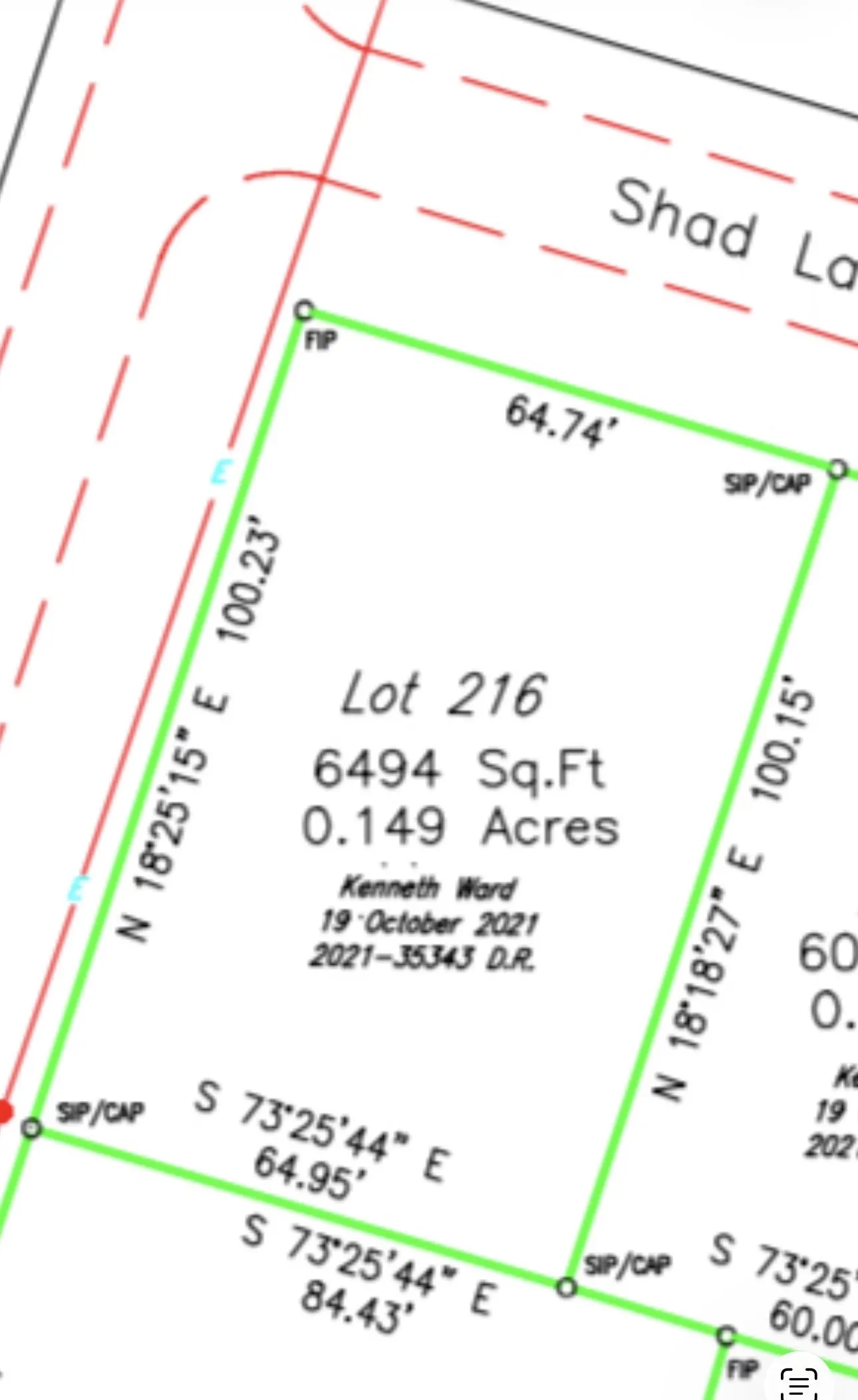 Lot 216   .149 acres,   6494 sqft