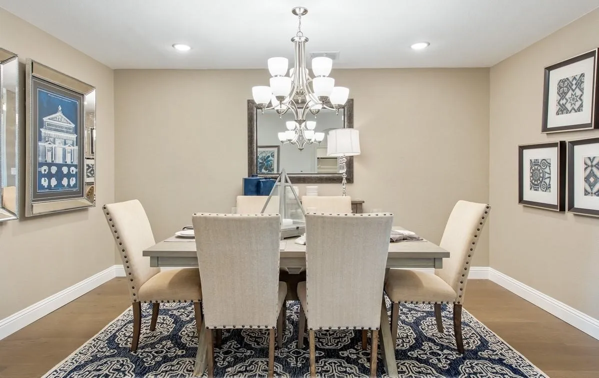 LARGE ENOUGH FOR THE LARGEST TABLE.... virtually staged