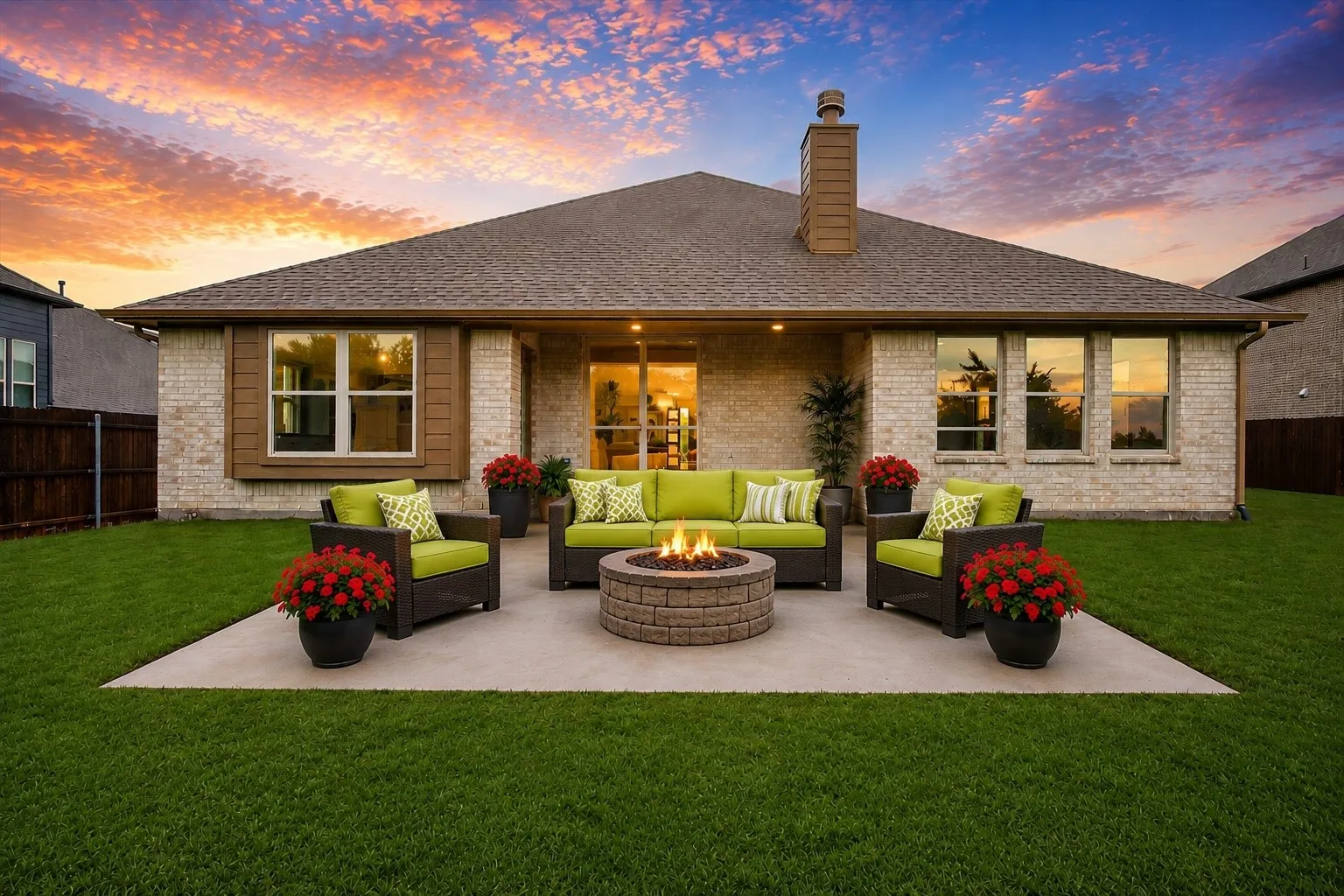 ENJOY AN EVENING W FRIENDS & FAMILY ON YOUR SPACIOUS PATIO....