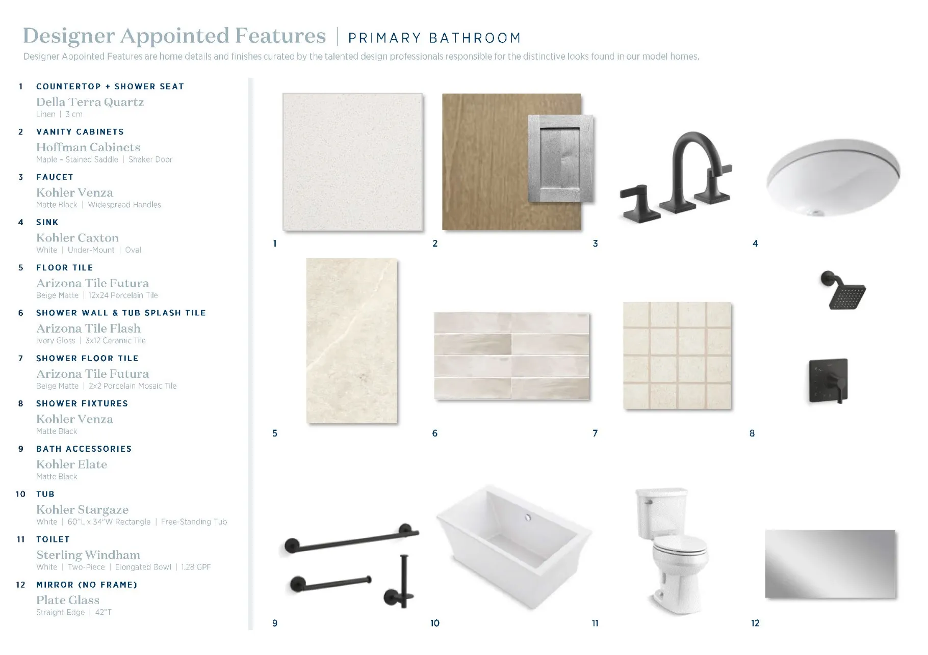 Wildflower Ranch - Primary Bathroom Selections