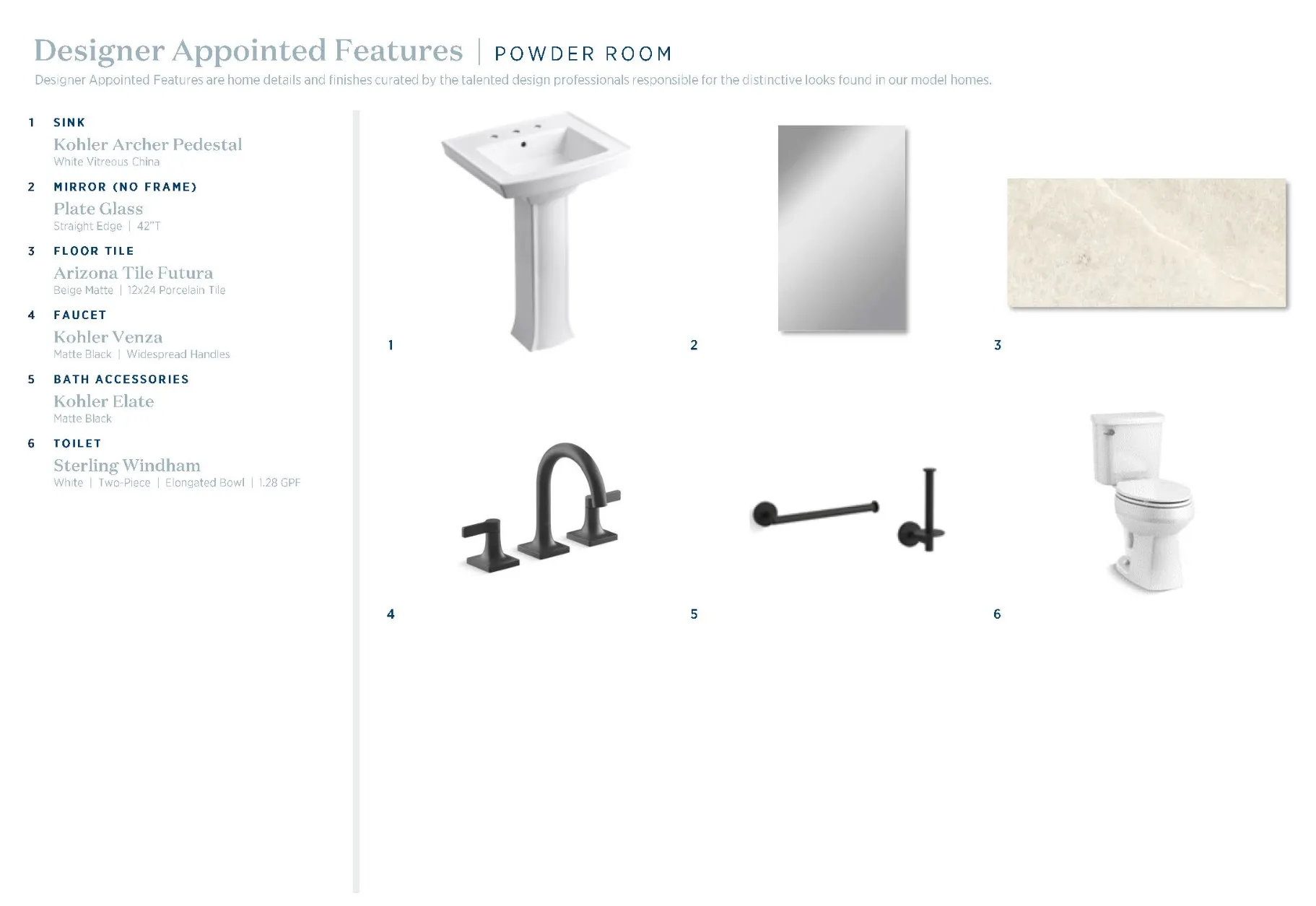 Wildflower Ranch - Powder Room Selections