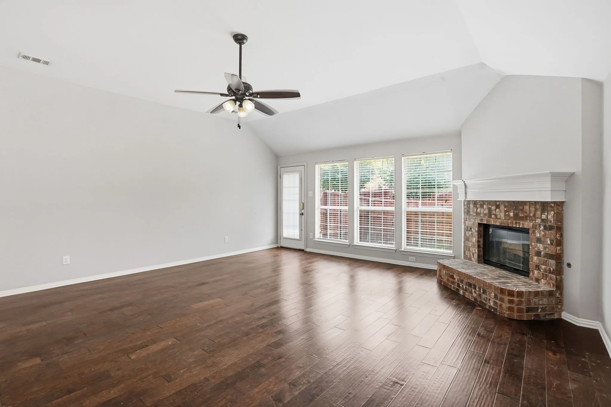 Large Family Room with pretty view to back yard