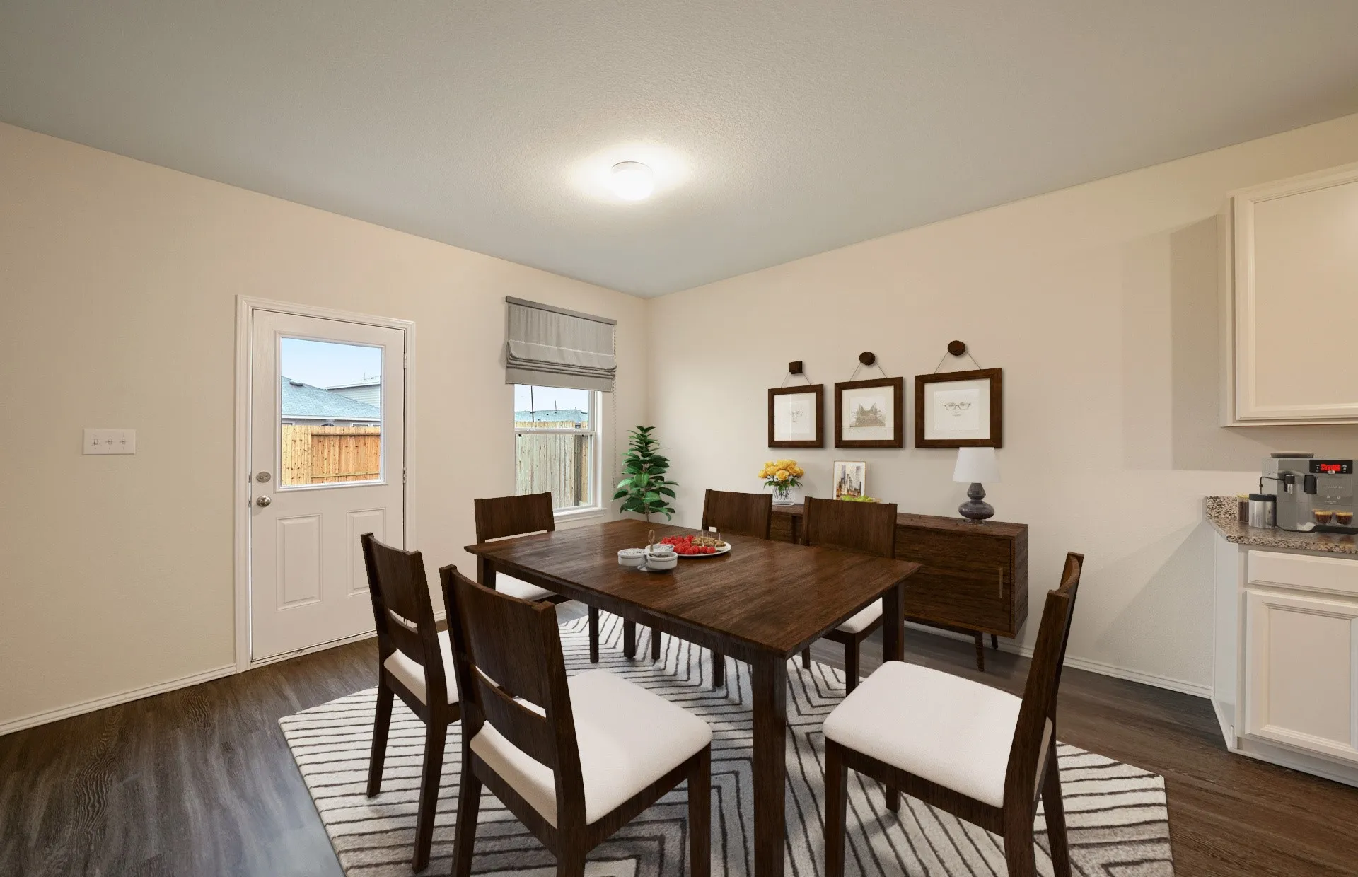 *Model Representation - Dining nook off kitchen with large windows