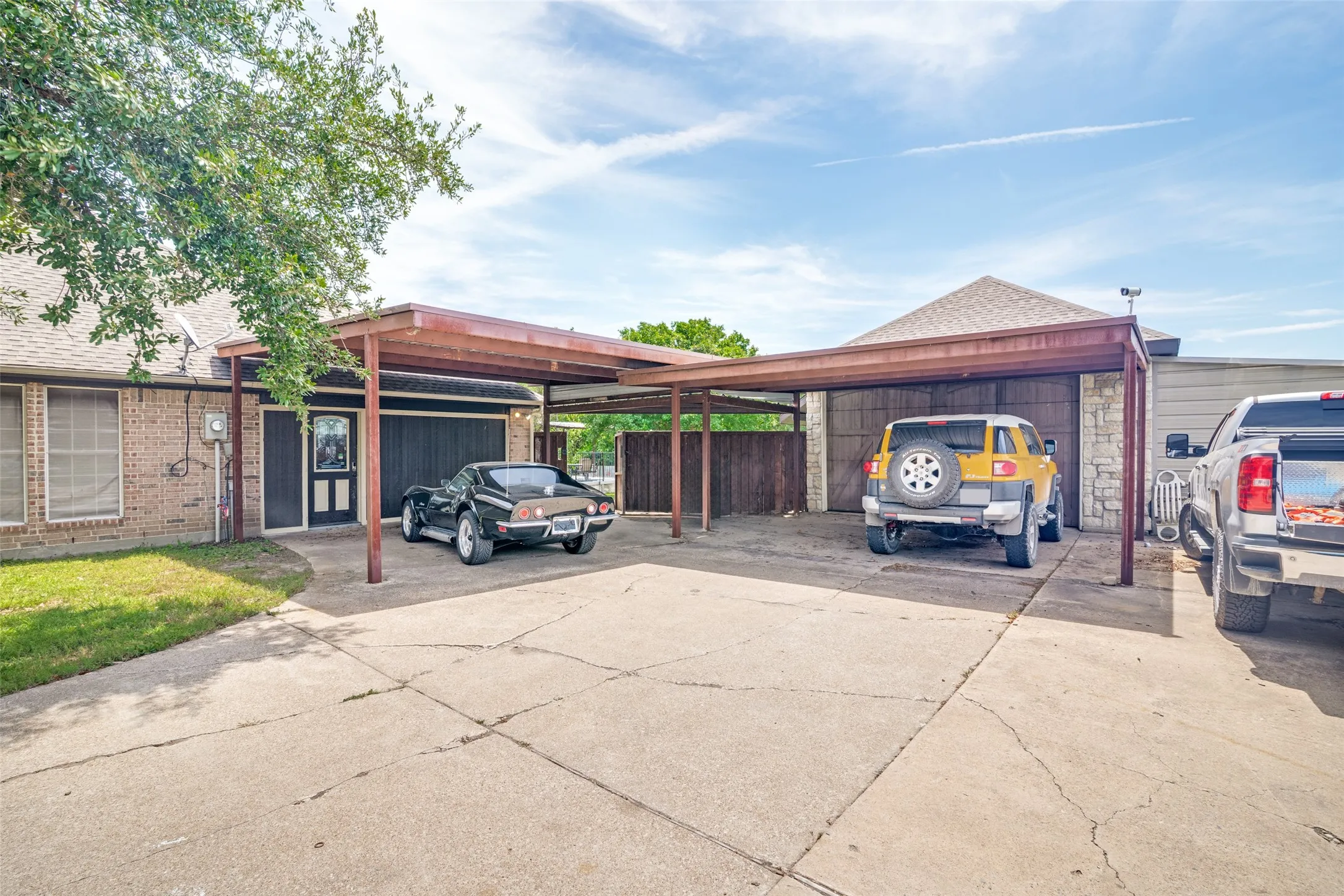 Double carport and 2 car garage