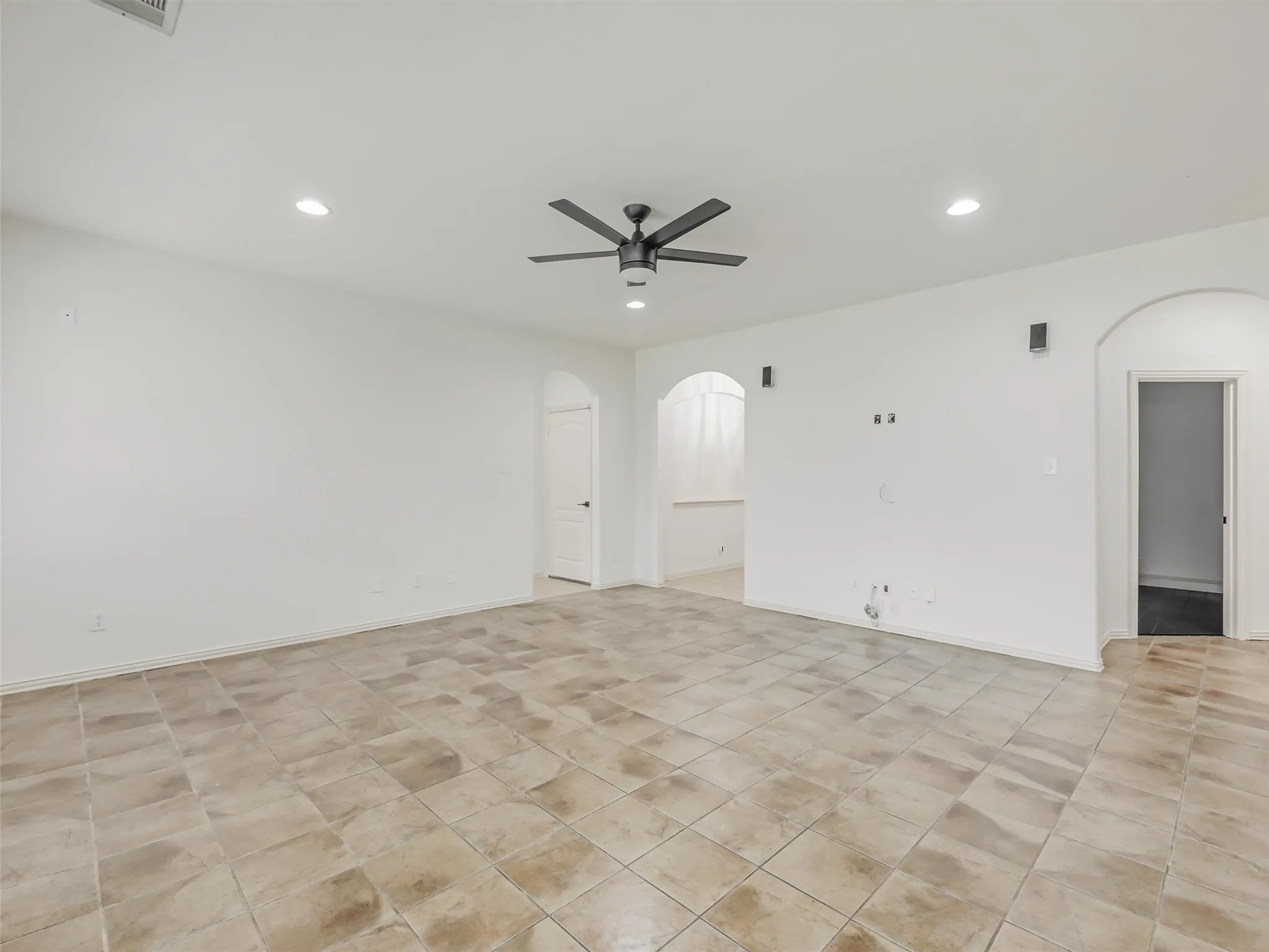 Recessed lighting, ceiling fan with light fixture