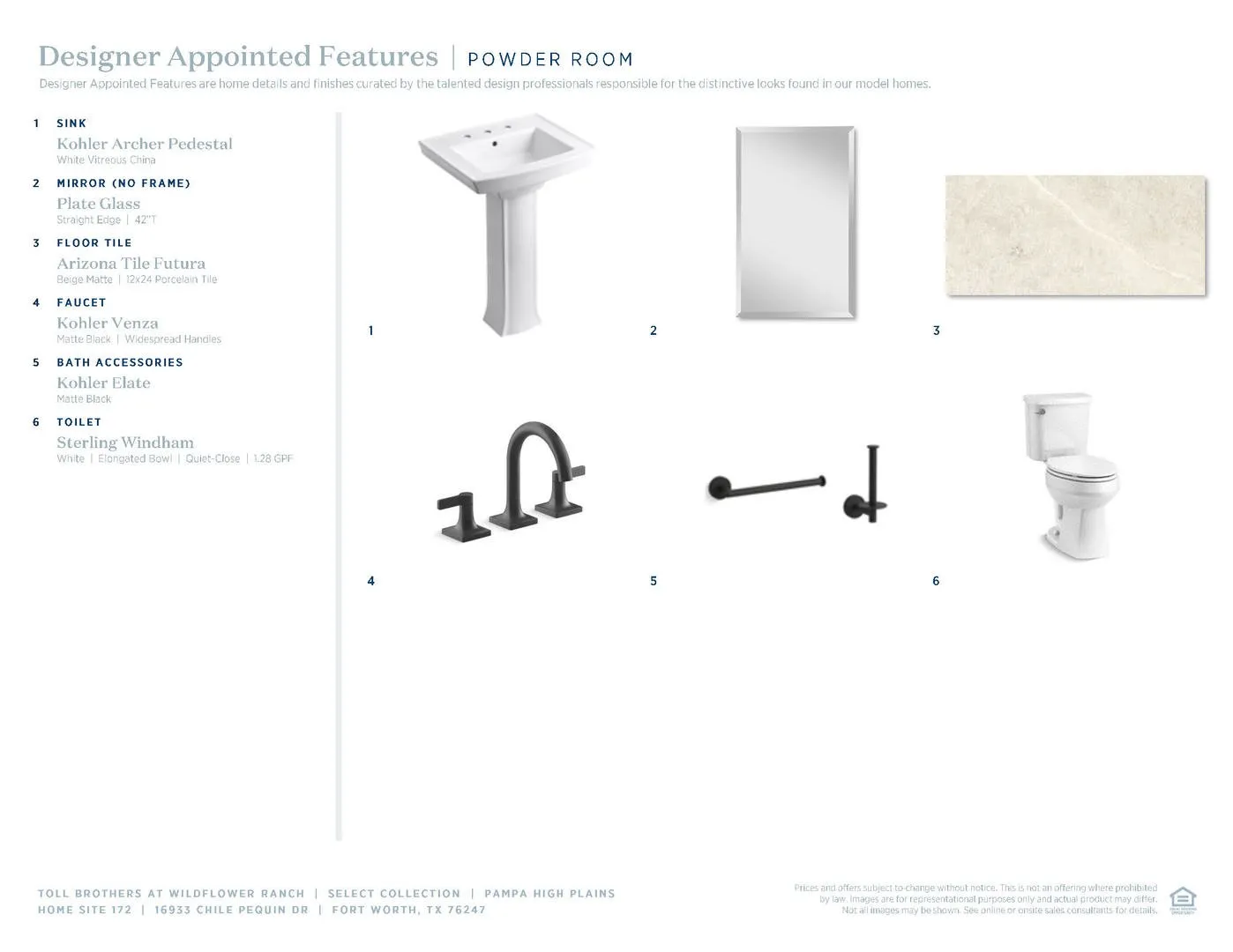 Wildflower Ranch Select-Powder Room Selections