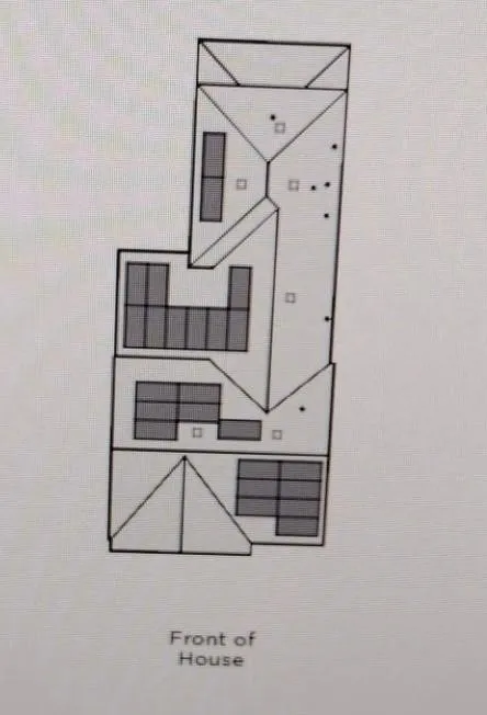 Solar panels layout on roof.