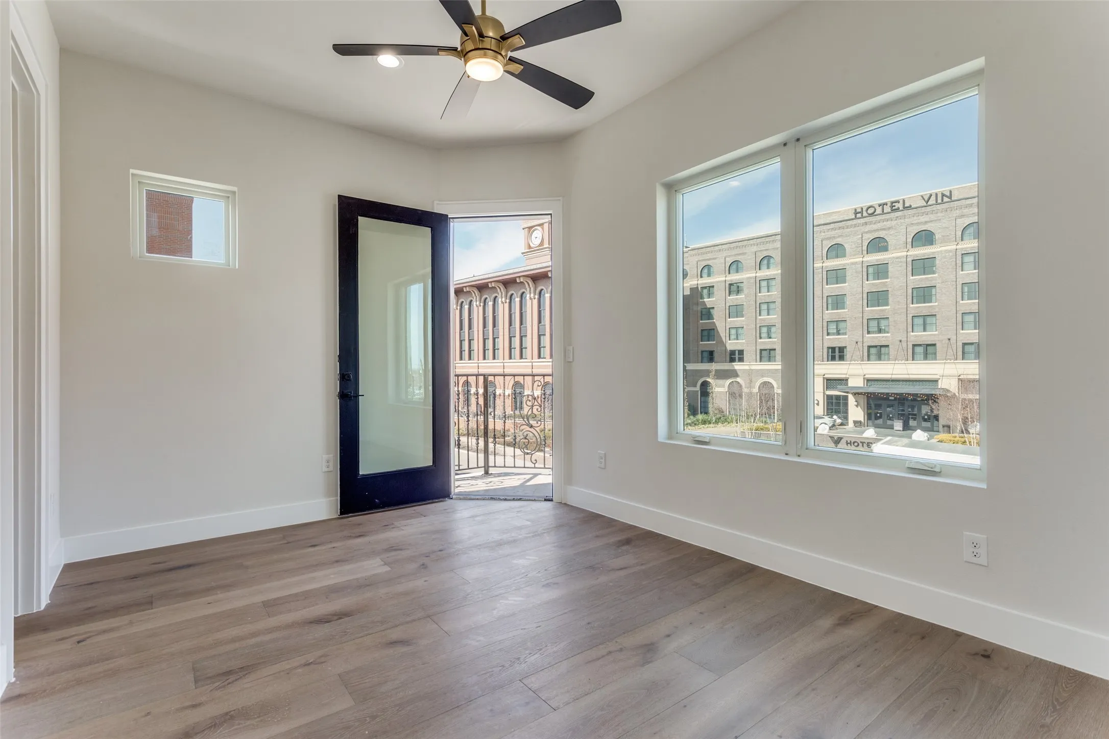 Third floor guest bedroom with juliet balcony