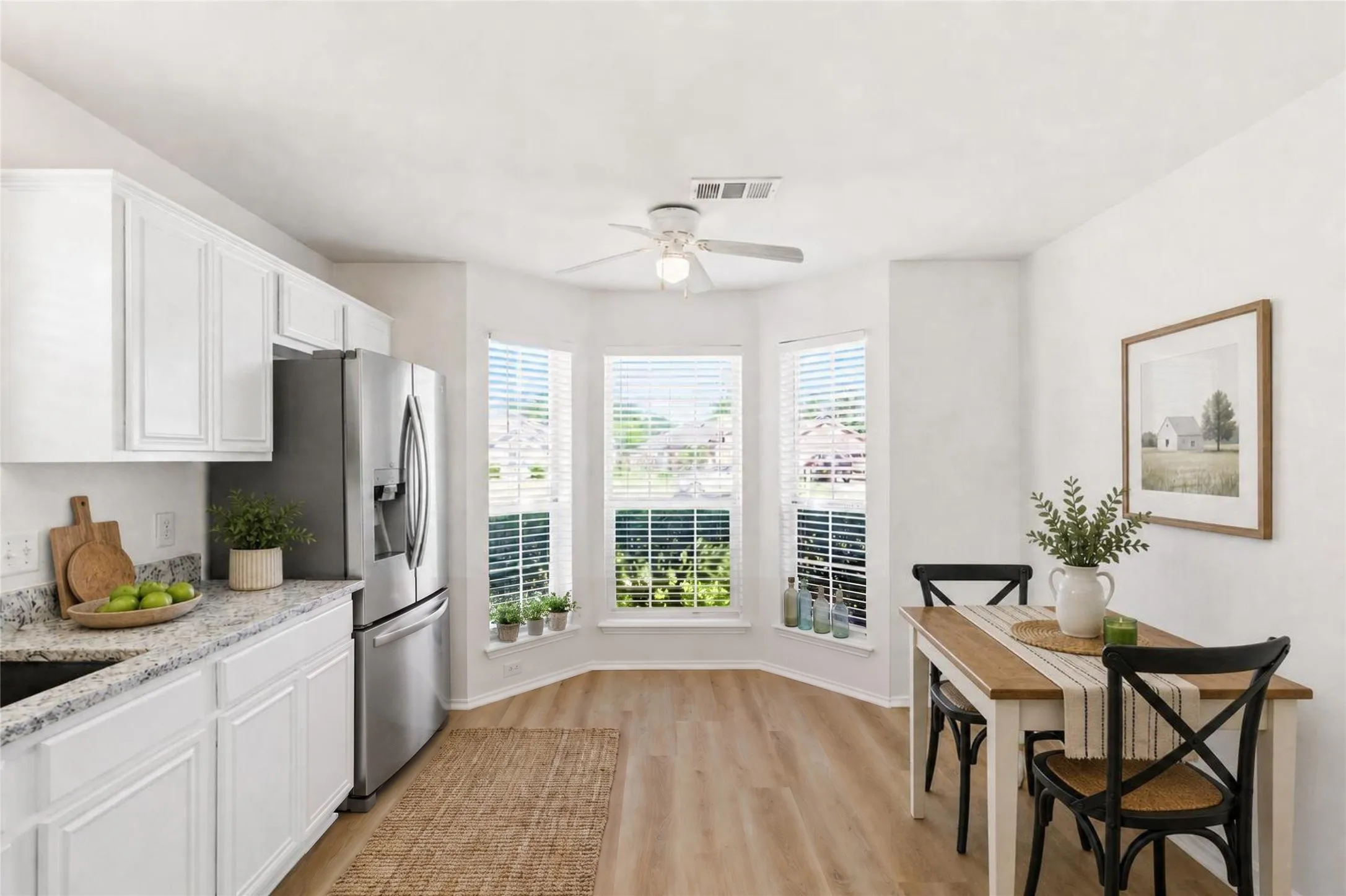 Virtually staged to demonstrate use of space