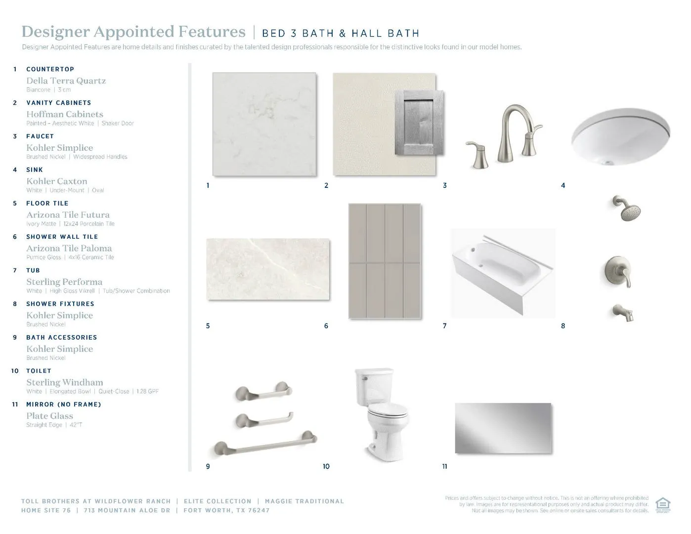 Maggie Traditional-Bed 3 Bath & Hall Bath Selections