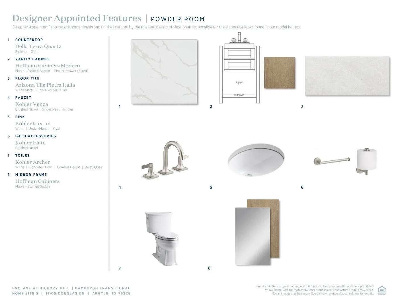 Bamburgh Transitional- Powder Room Selections