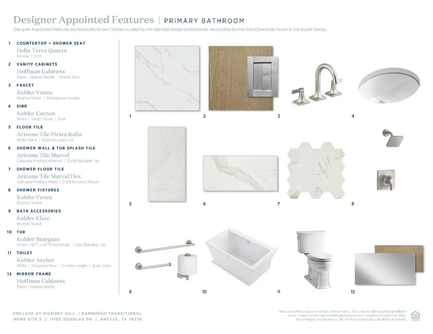 Bamburgh Transitional- Primary Bath Selections