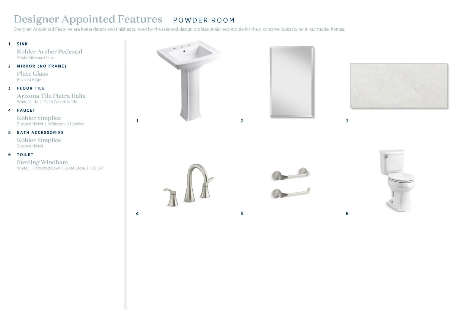 Pampa Classic-Powder Room Selections