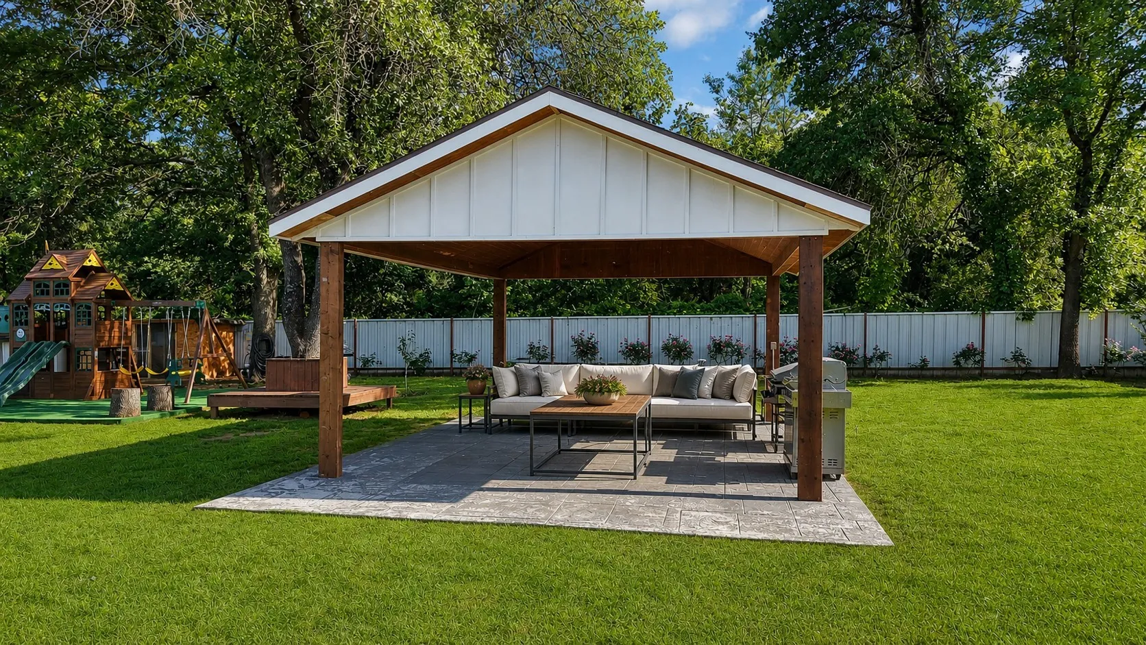 Outdoor Gazebo with Electrical Connections