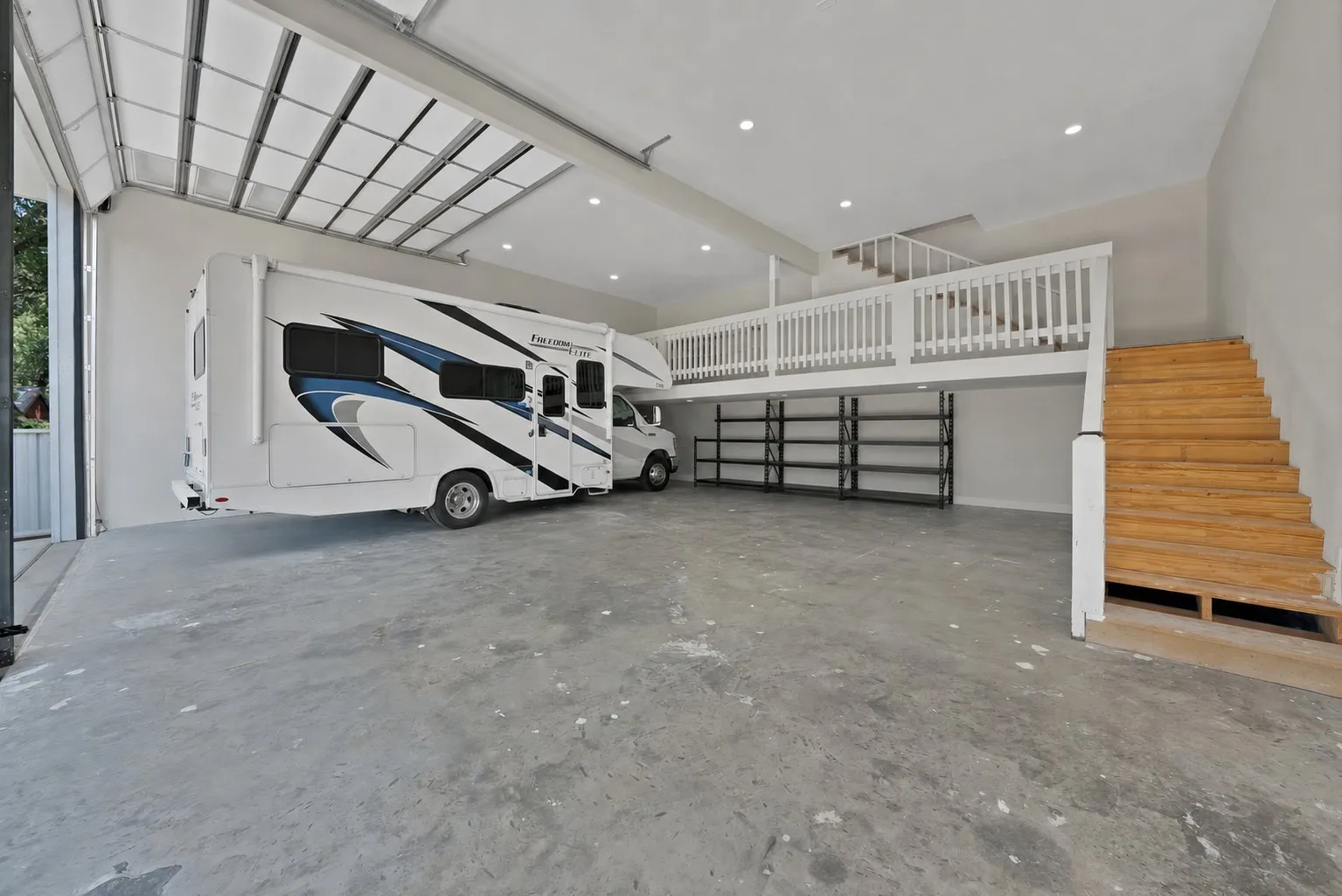 Fully Insulated Double-Height RV Garage with Half Bath & Dedicated Water Heater