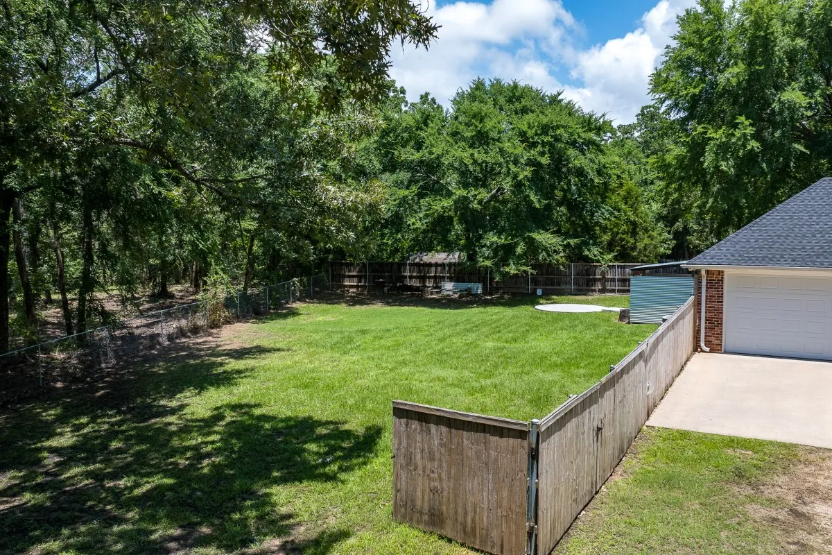Large fenced backyard