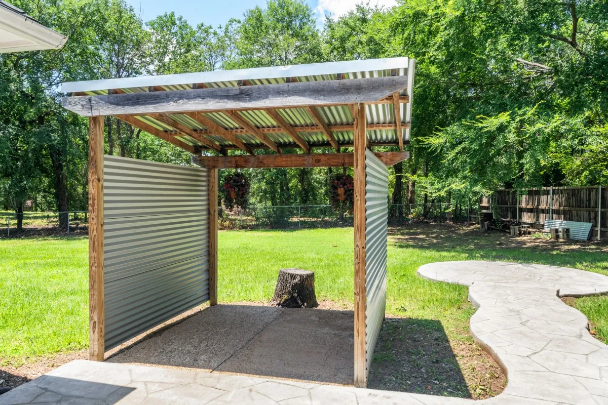 Custom covered grilling shed