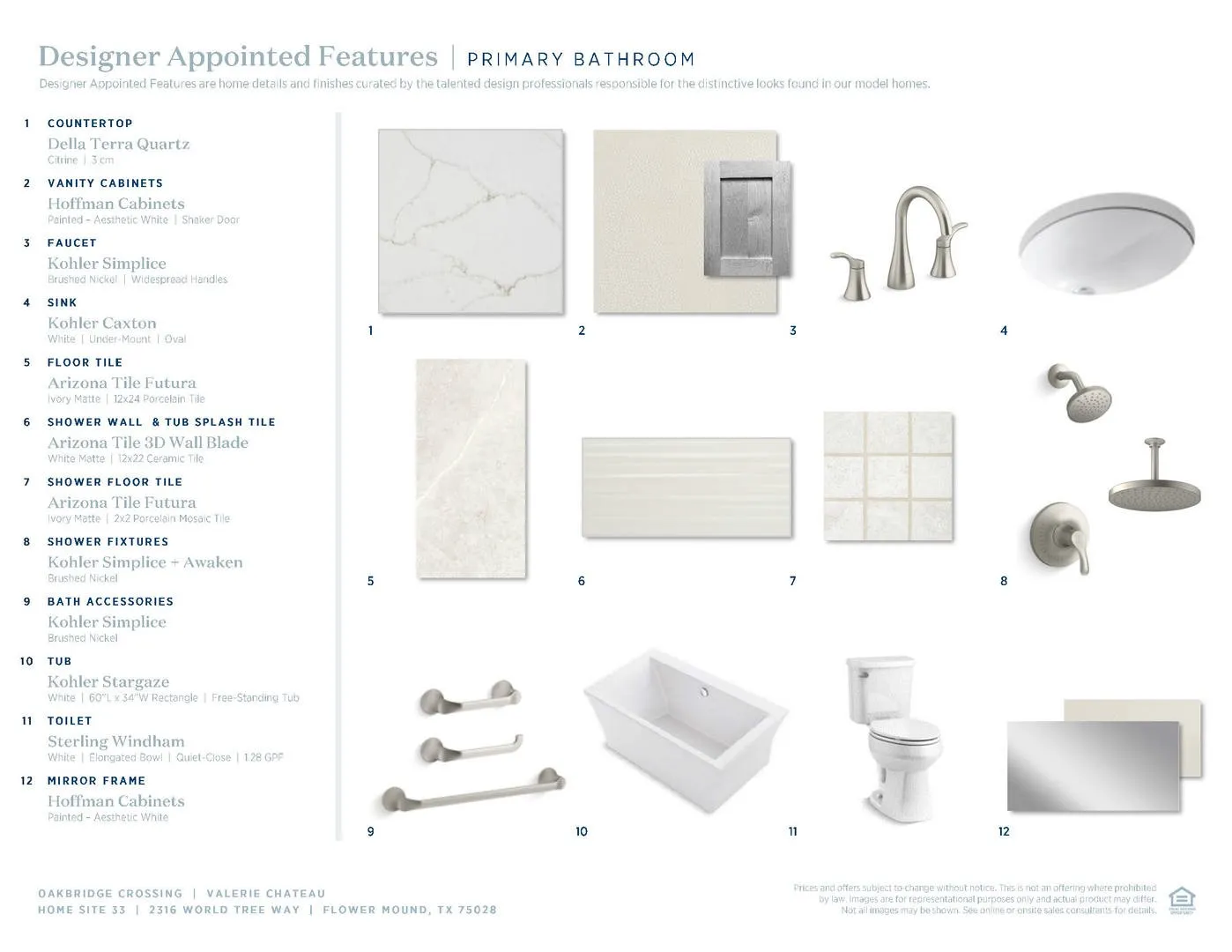 Valerie Chateau-Primary Bathroom Selections