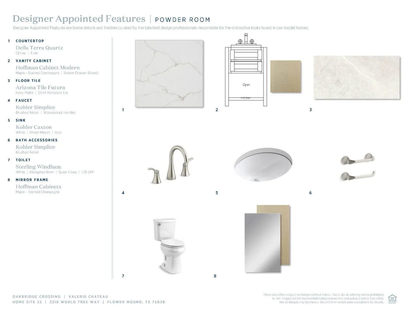 Valerie Chateau-Powder Room Selections