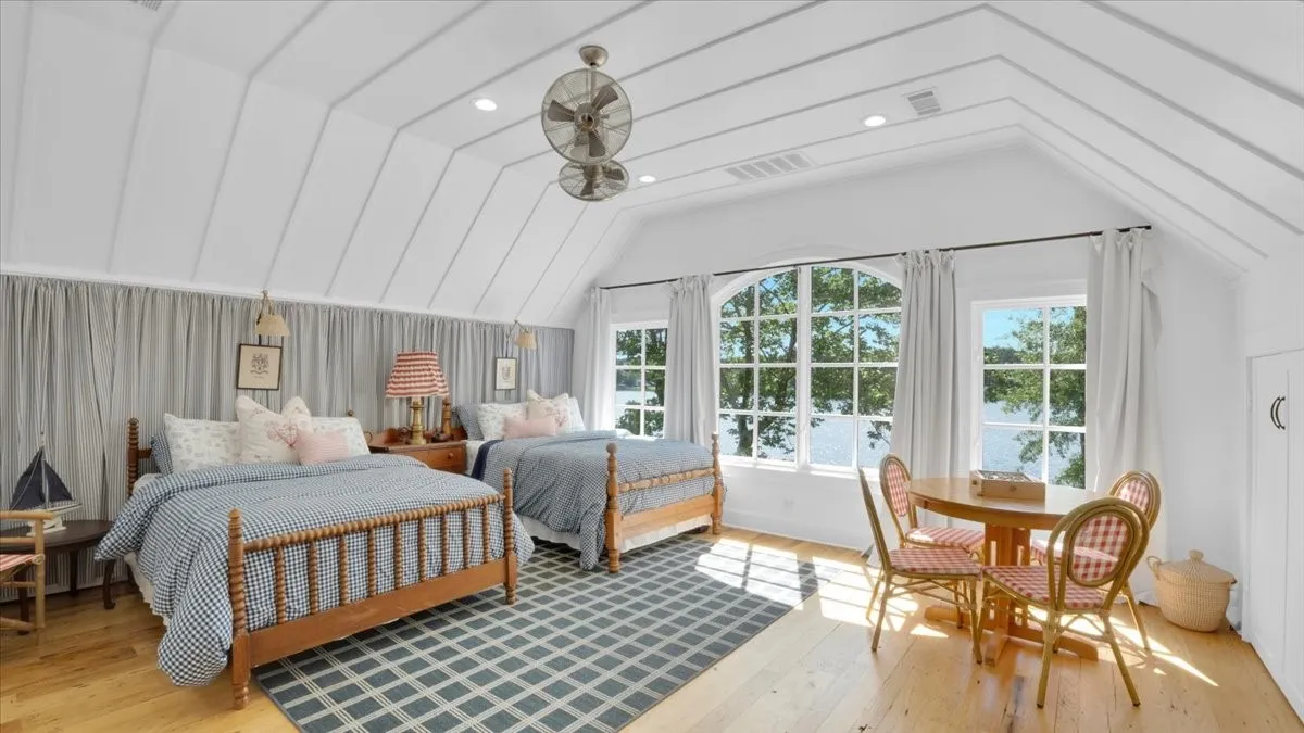 bedroom 4 with stunning views of the lake