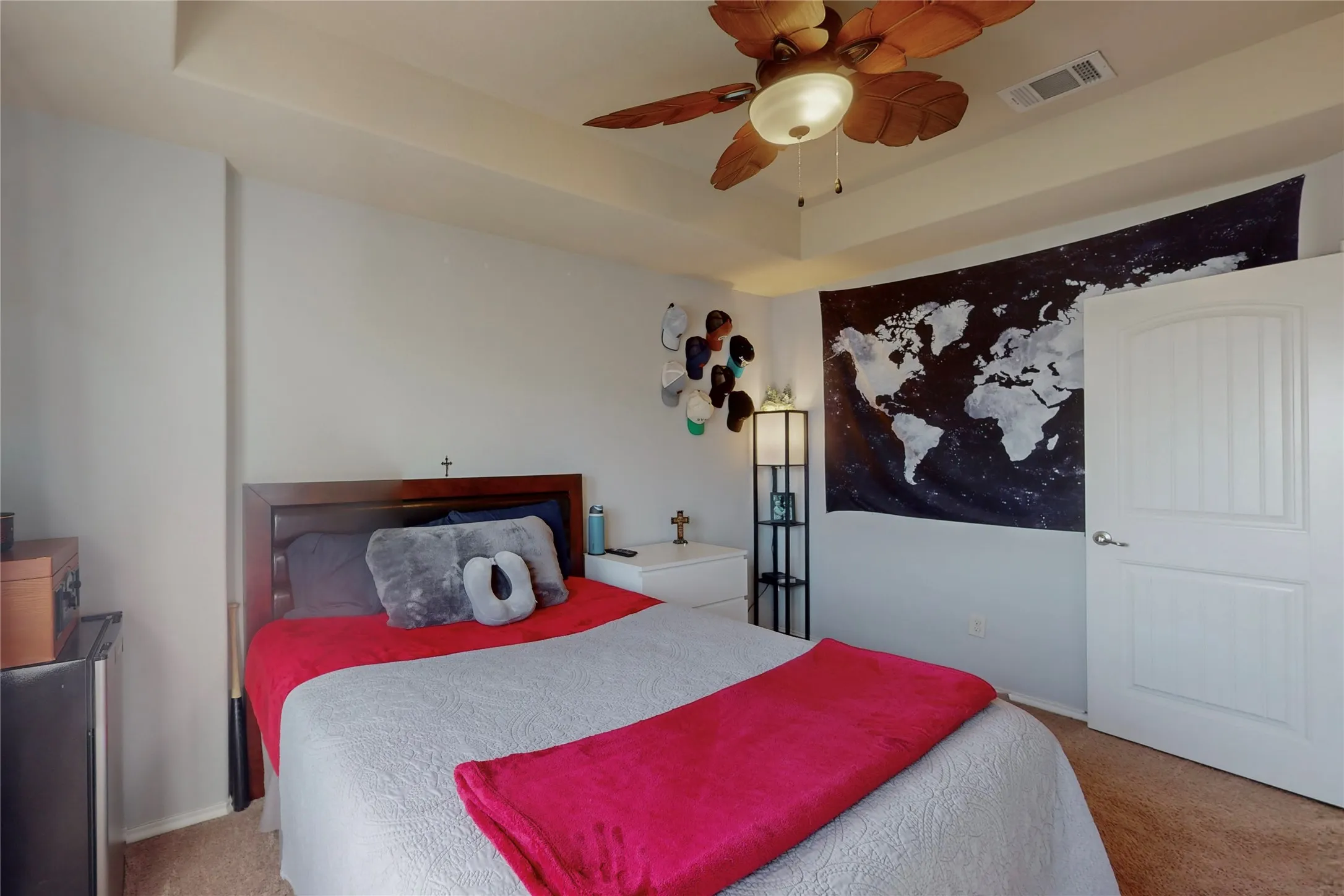 Second bedroom with tray ceilings.