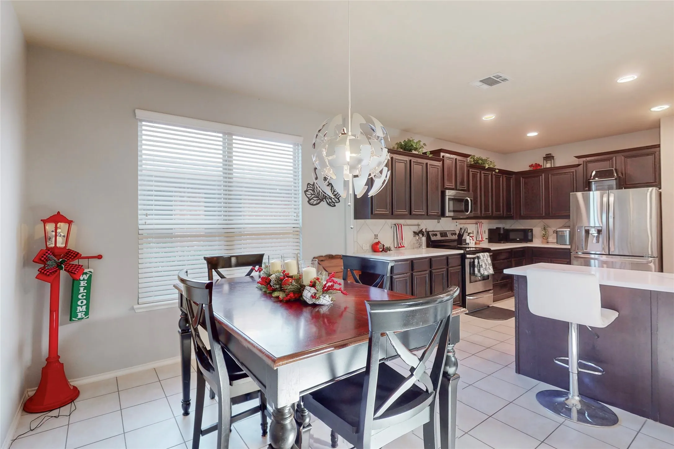 Convenient to the kitchen.