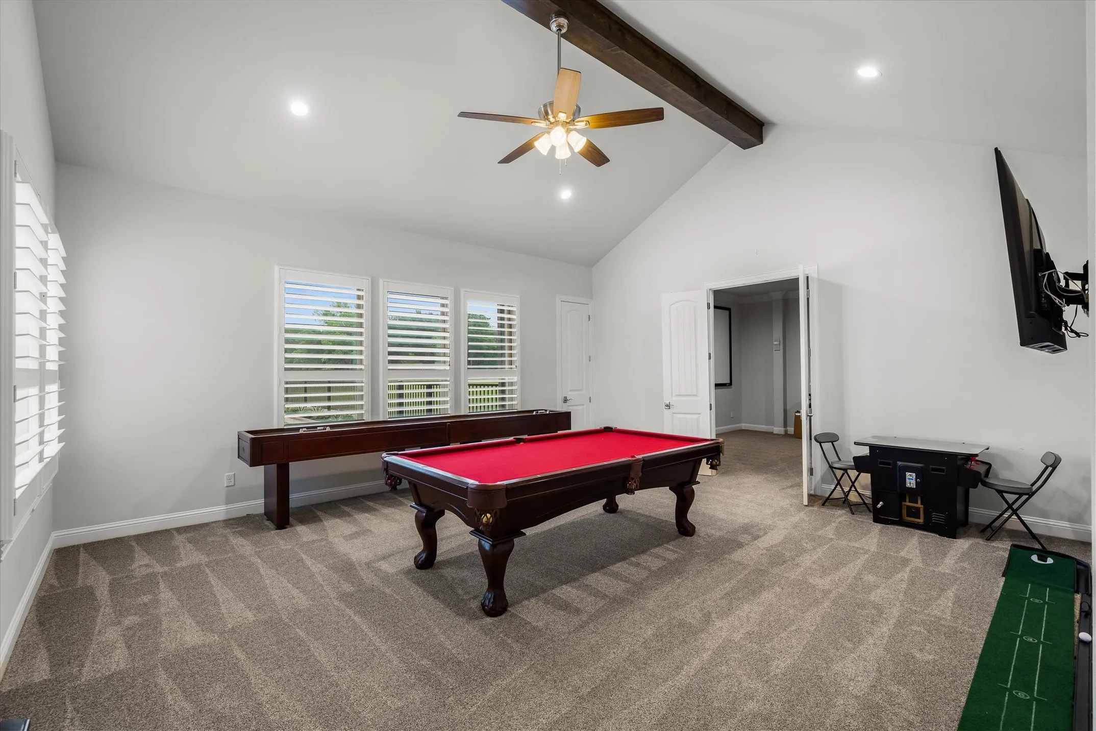Game room leading to media room