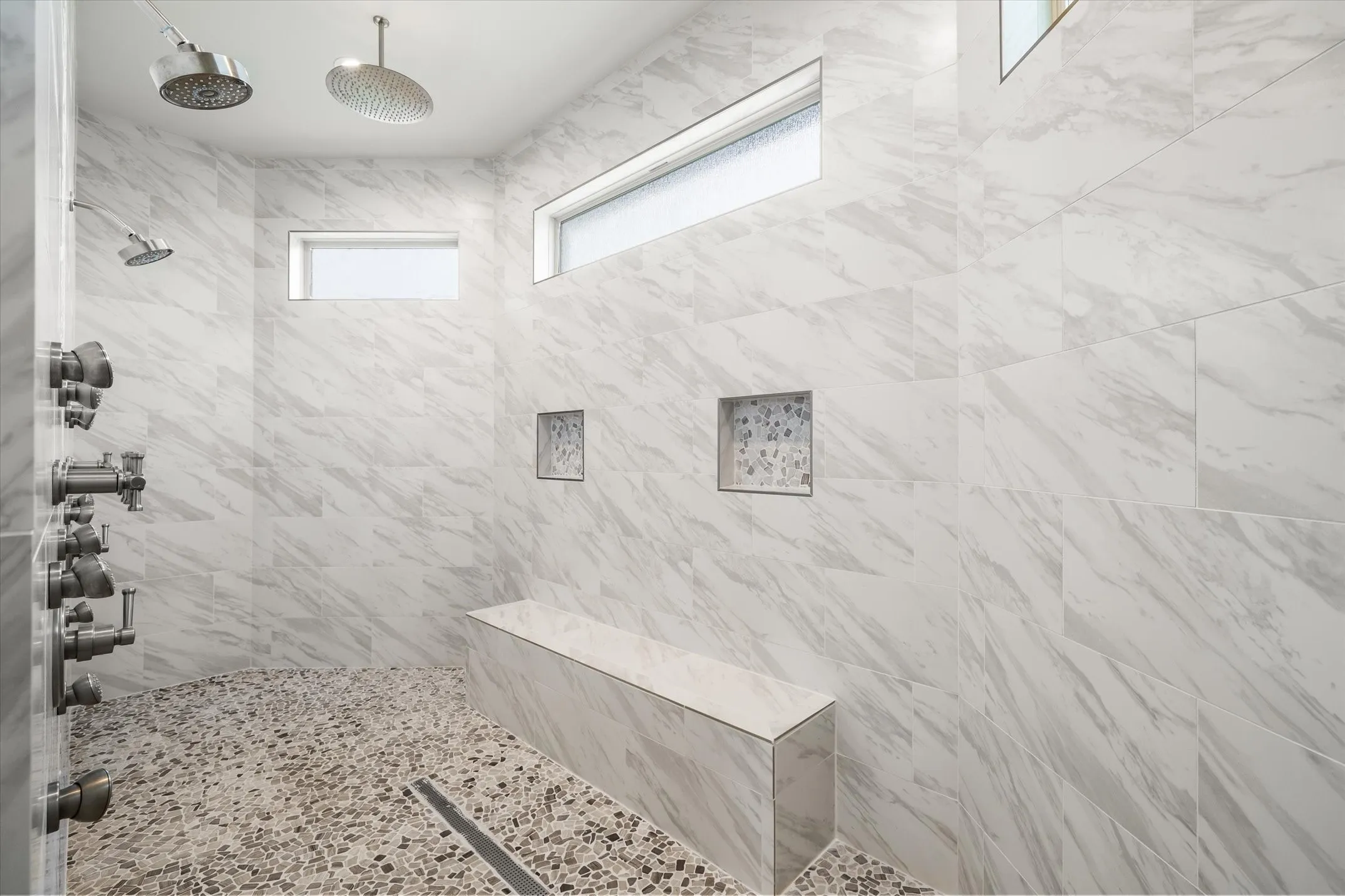 Dual entry master shower!