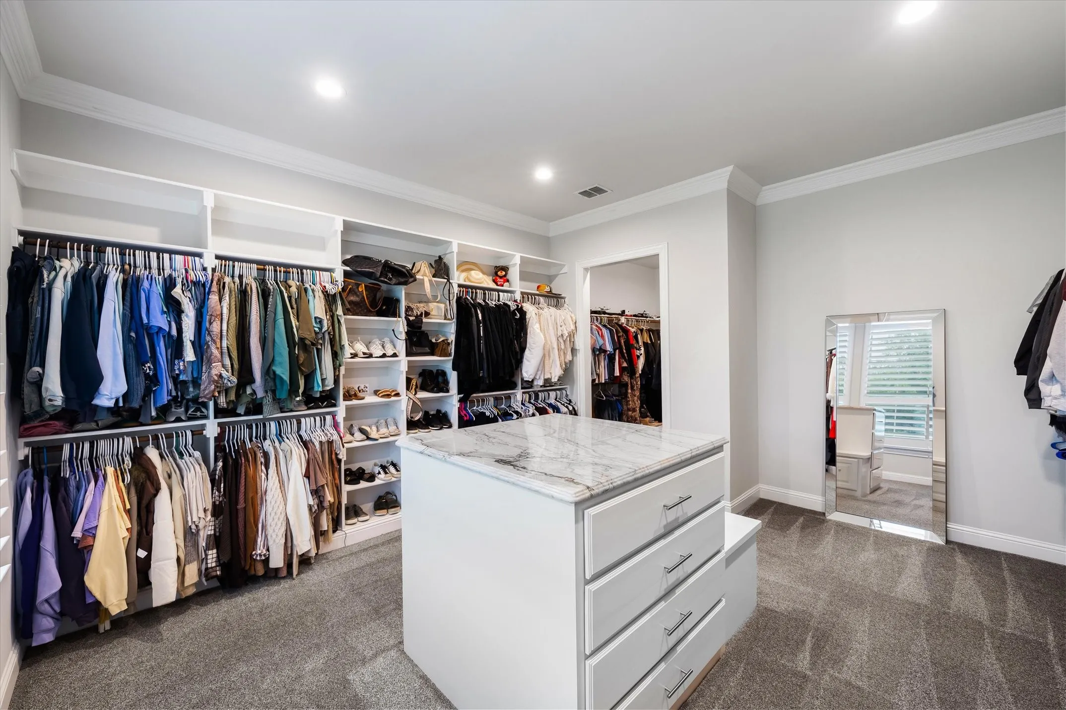 Master closet with built in dresser