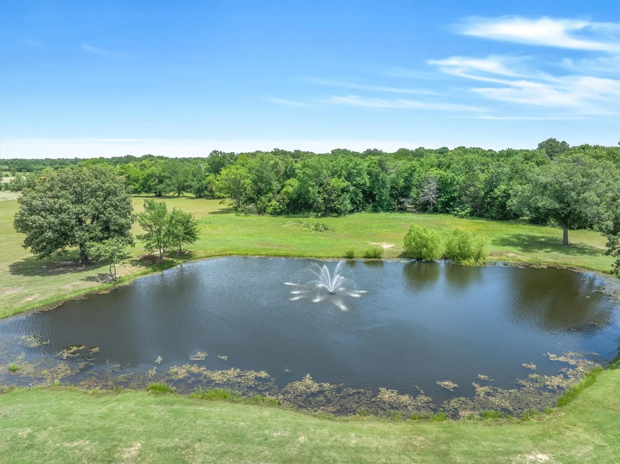 Pond with a fountain