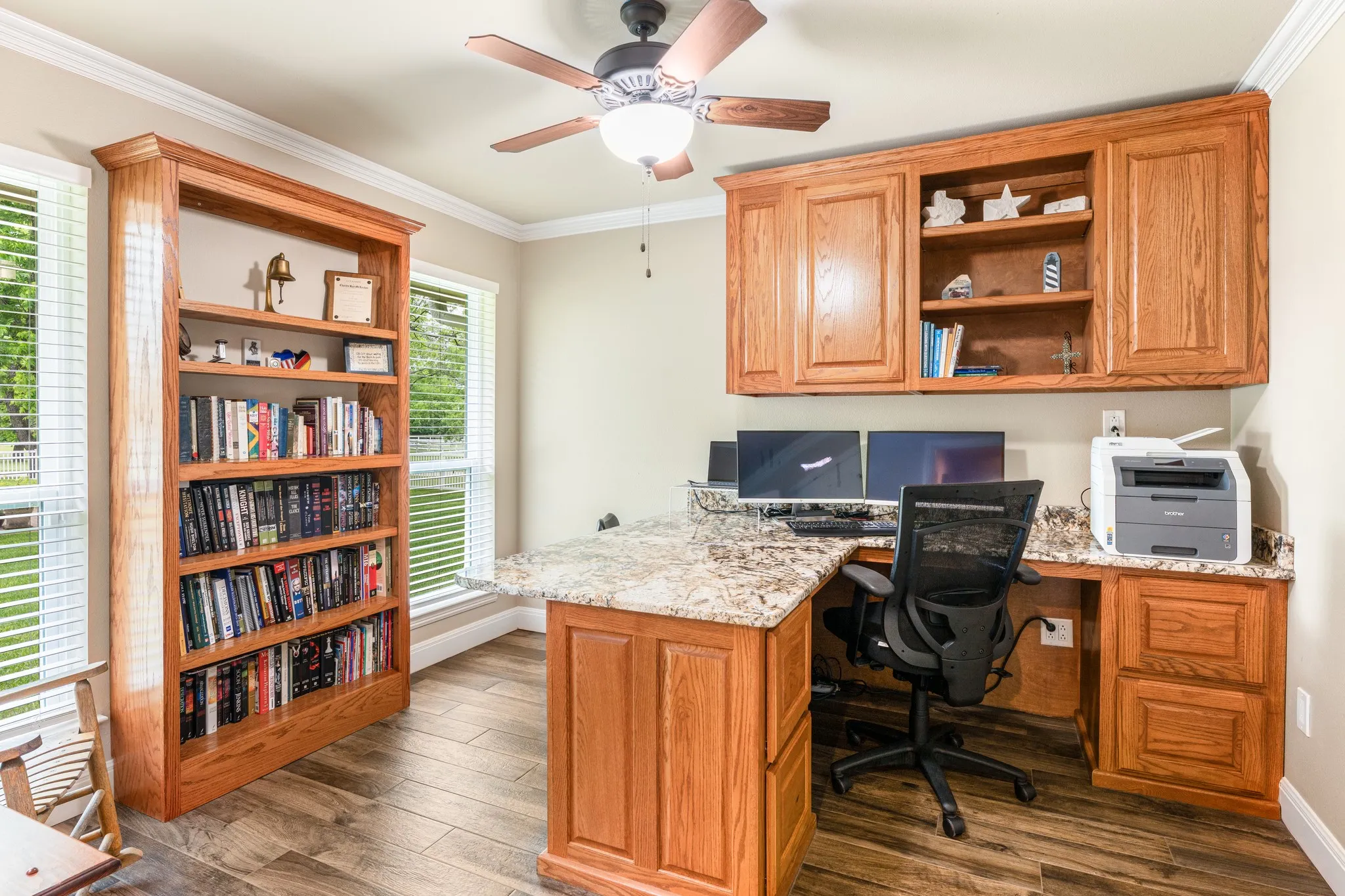 Desk is built in and is currently being used as an office. There is a closet as well.