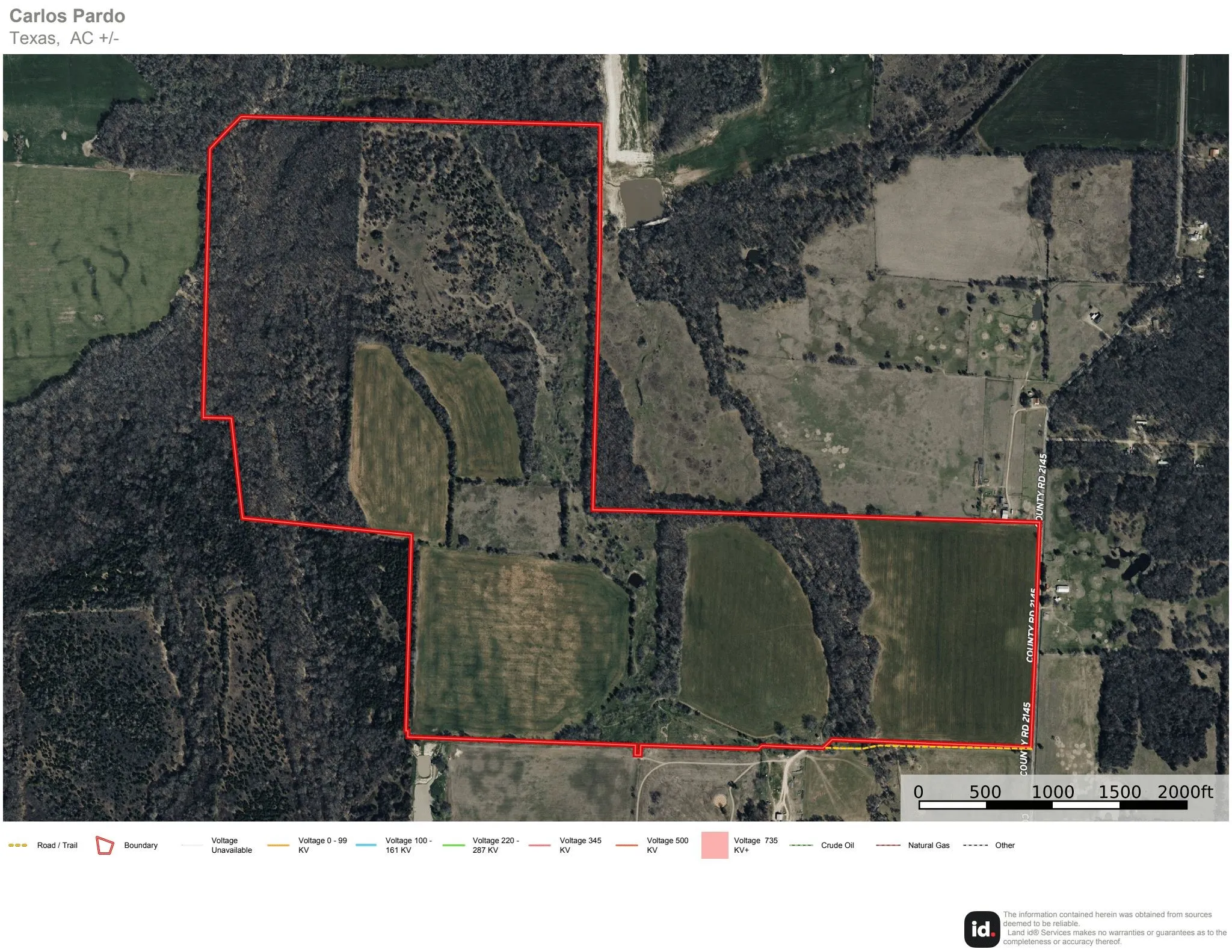 Property Survey Map. Indicating the boundary of the property and features of the surrounding area