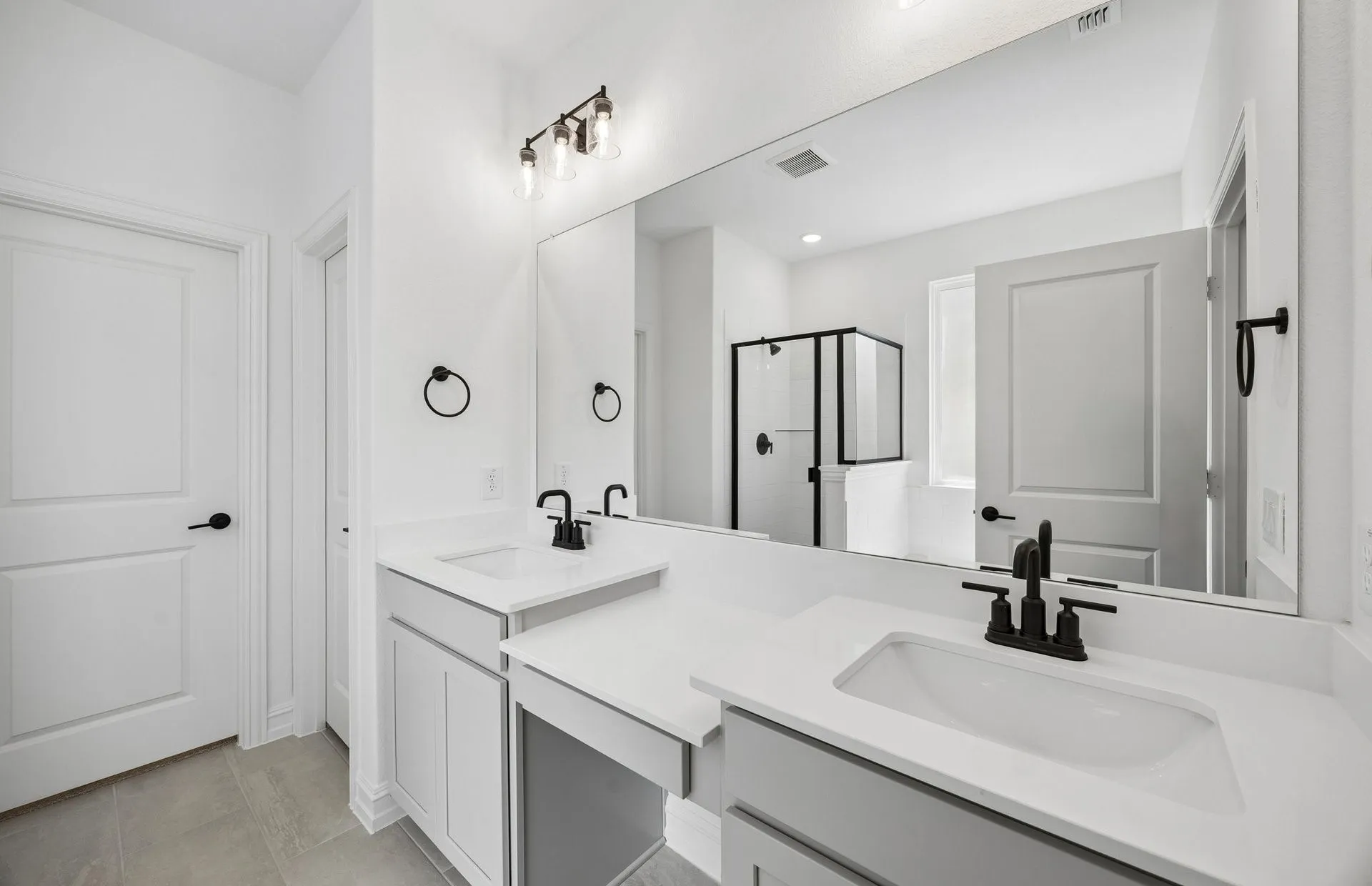 Primary bath with double vanity