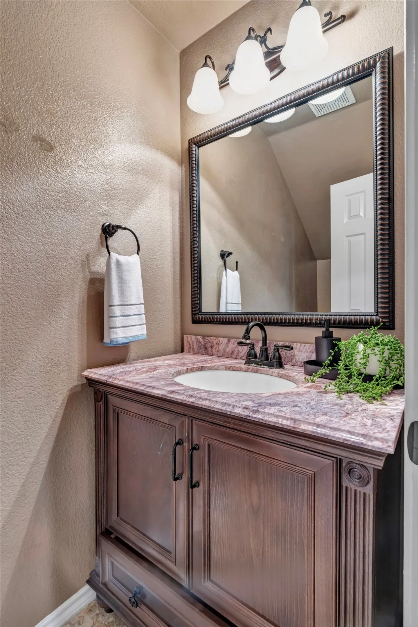 spacious hall half bath