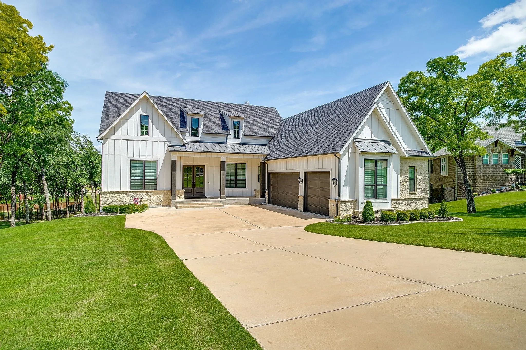 Home with 3 car garage.